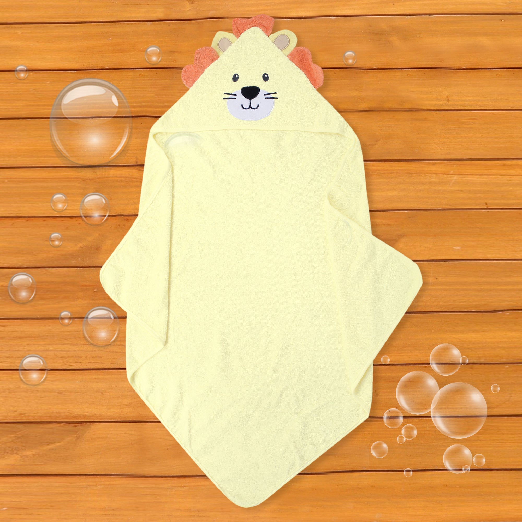 Hear Me Roar Yellow Hooded Towel - Baby Moo