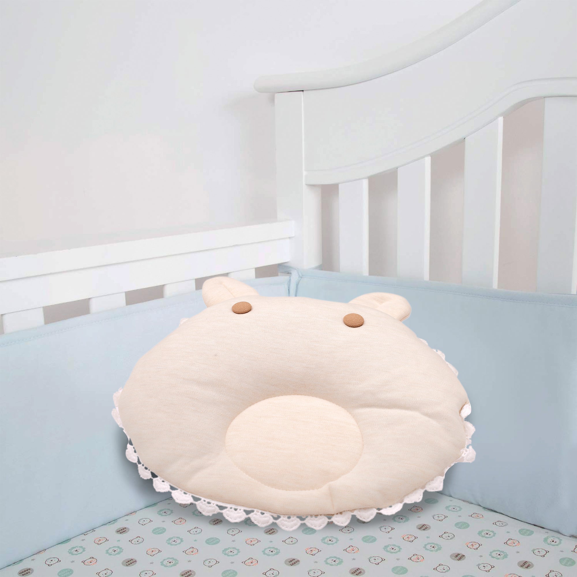 Cream Round Pillow Set