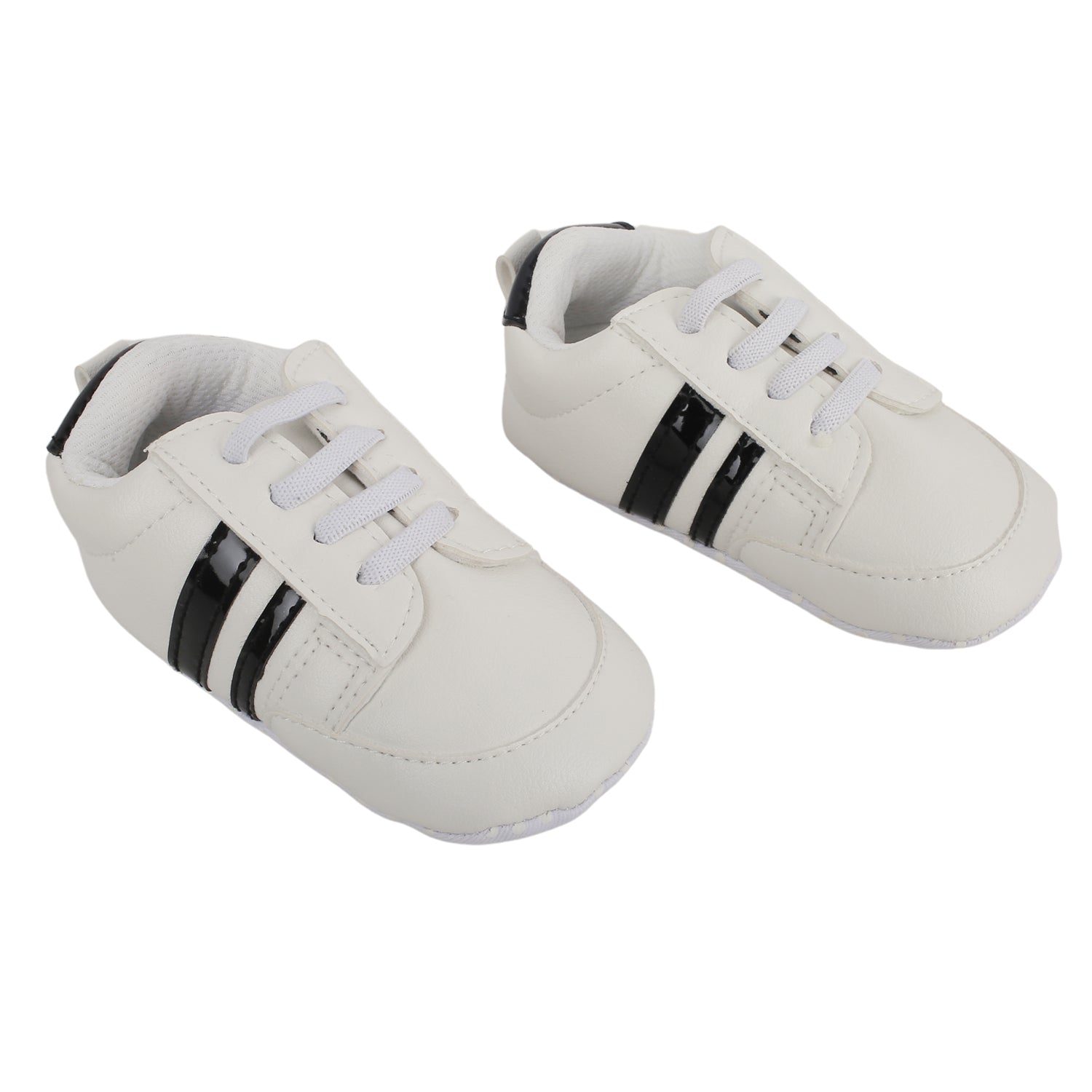 Baby Moo Black Stripes On White Sneakers - Baby Moo