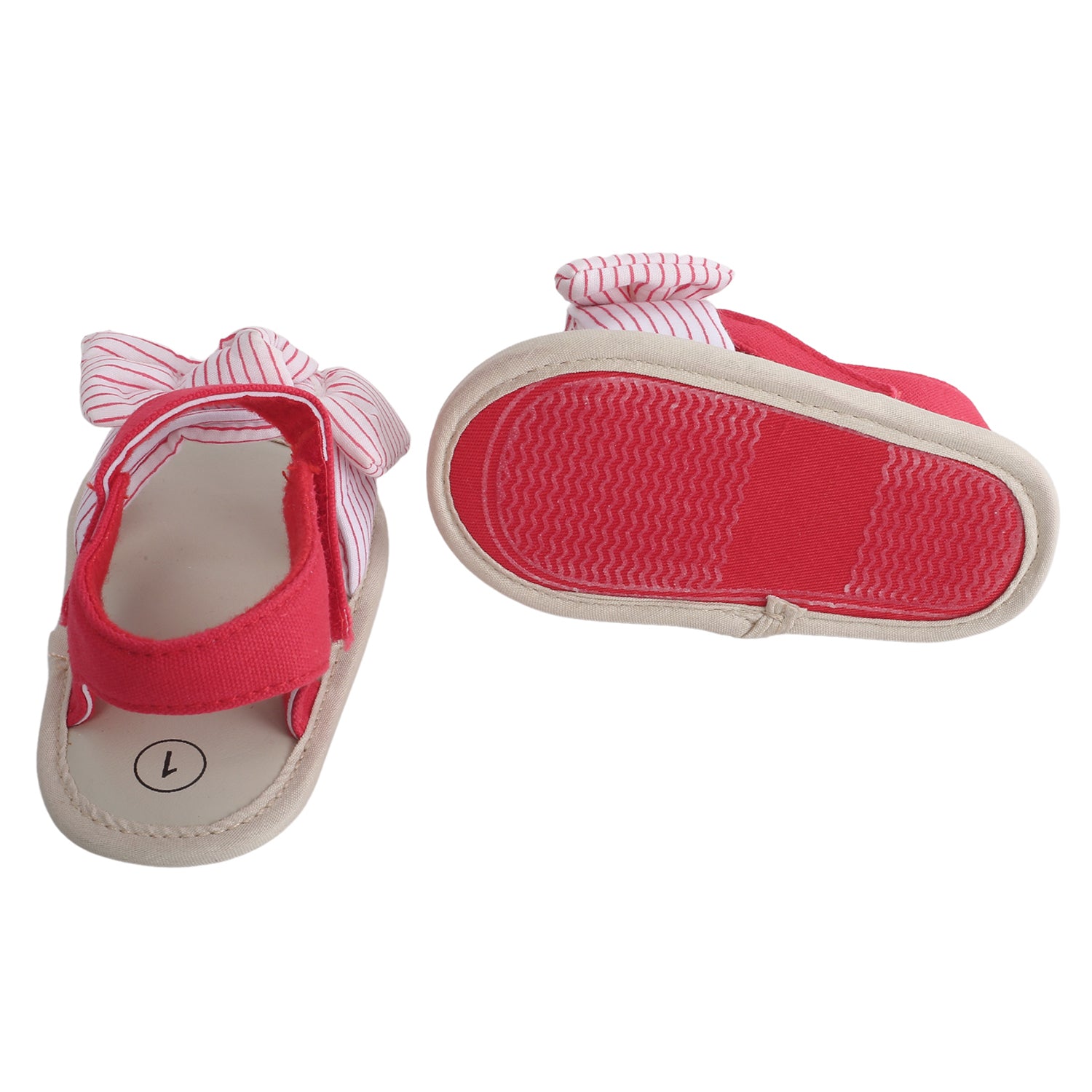 Baby Moo Striped Red Booties - Baby Moo