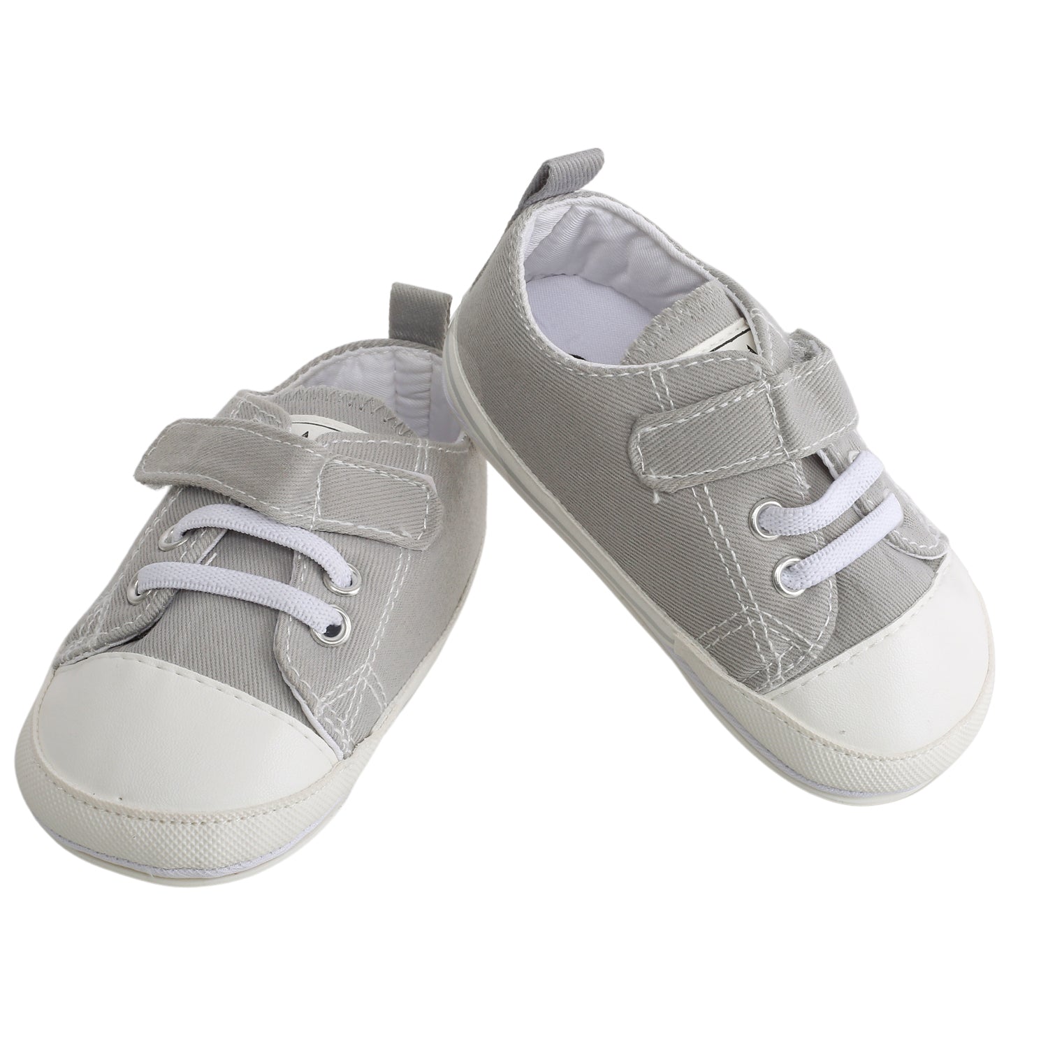 Baby Moo Grey Velcro Sneakers - Baby Moo