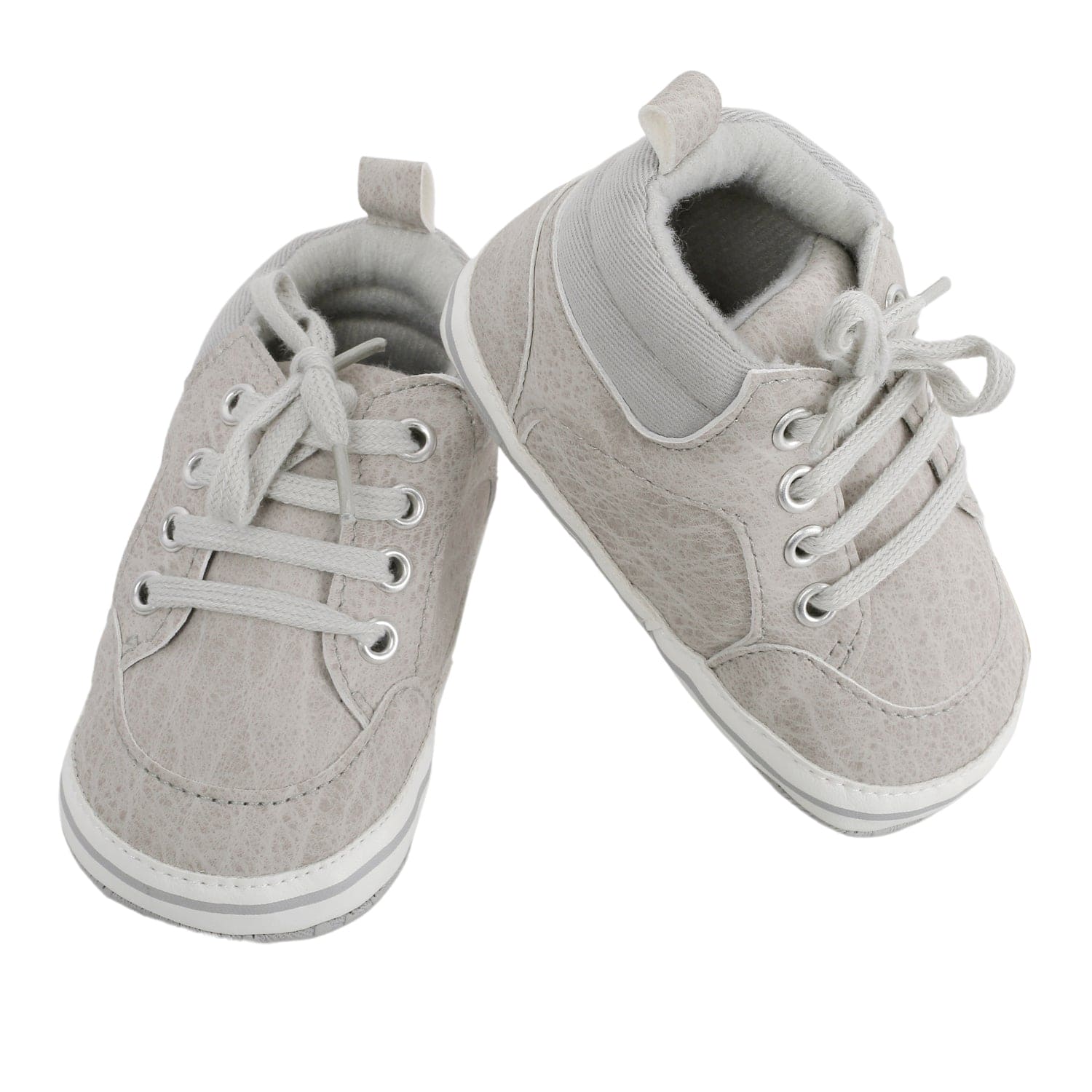 Baby Moo Textured Grey Lace Up Sneakers - Baby Moo