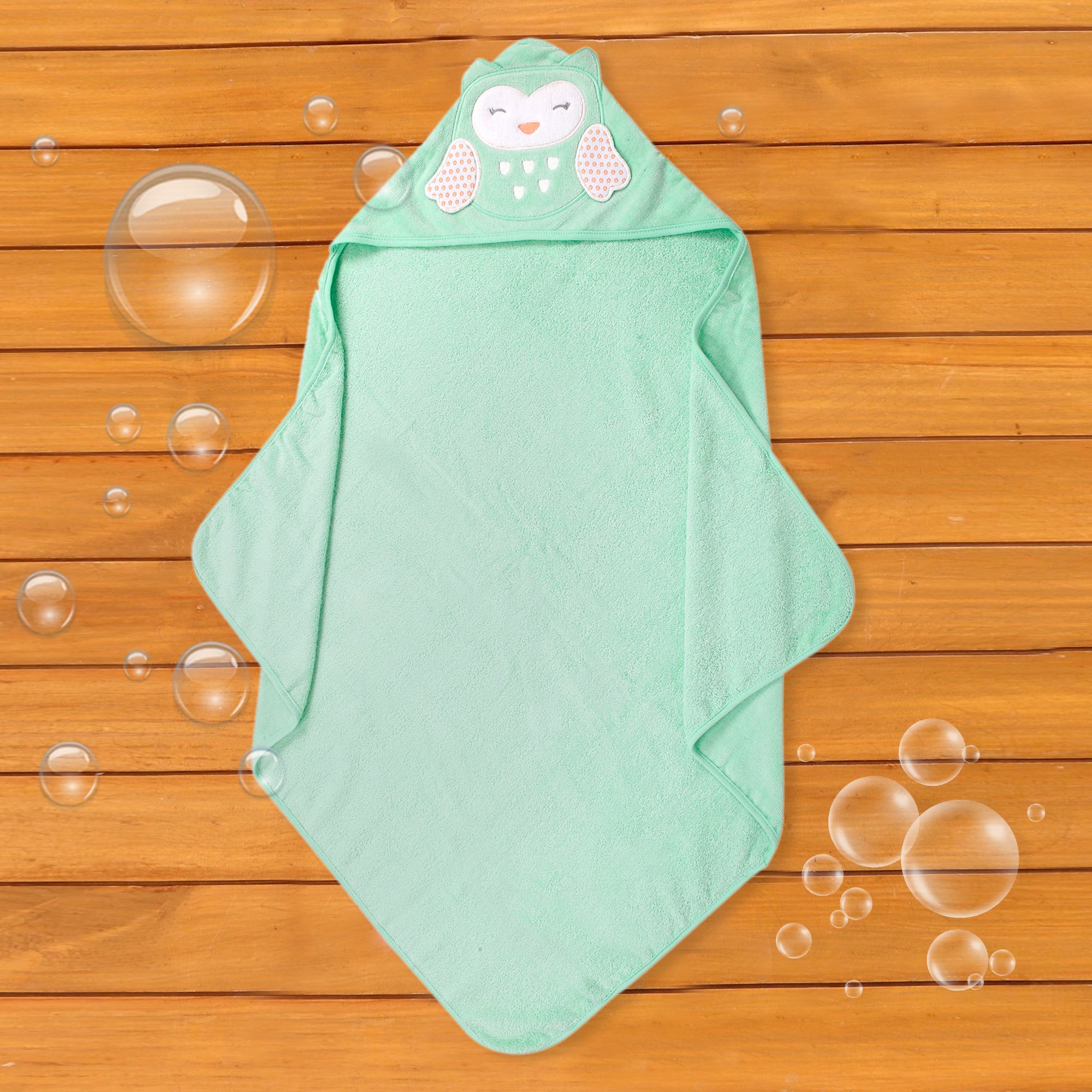 Owl Green Hooded Towel - Baby Moo