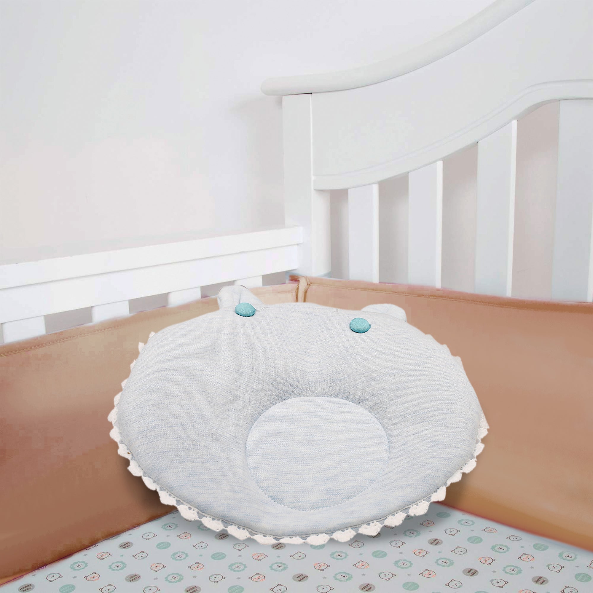 Blue Round Pillow Set - Baby Moo