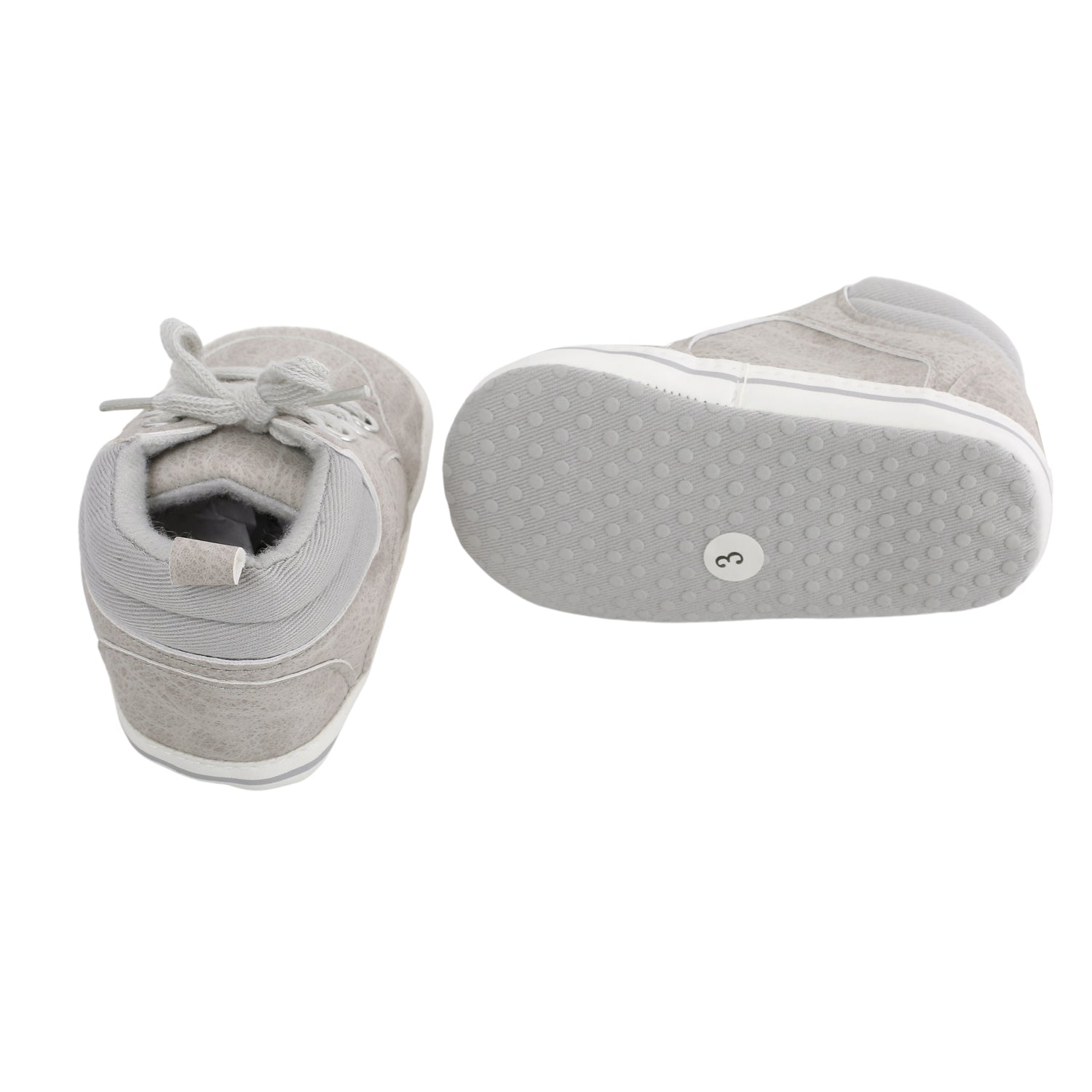 Baby Moo Textured Grey Lace Up Sneakers - Baby Moo