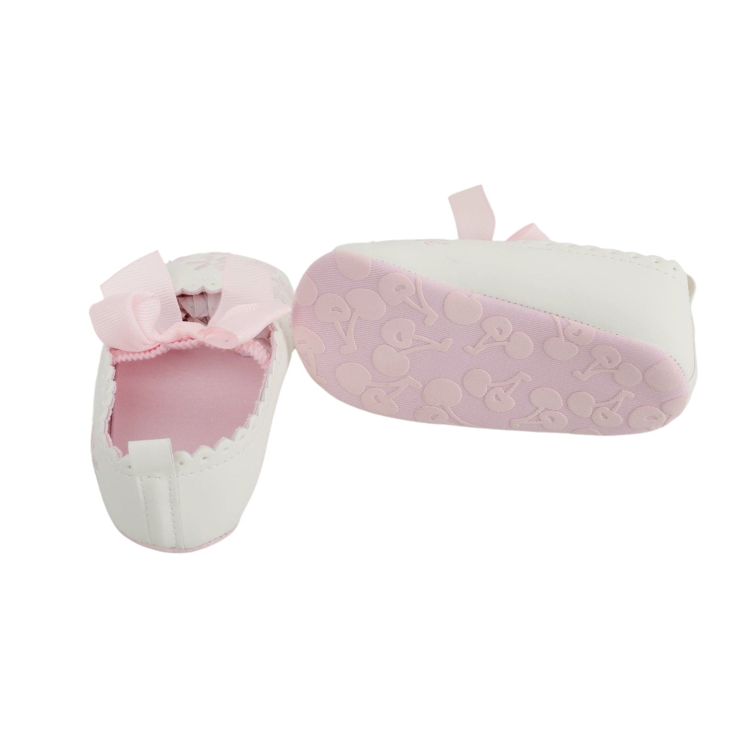 Embroidered Floral White And Pink Booties - Baby Moo