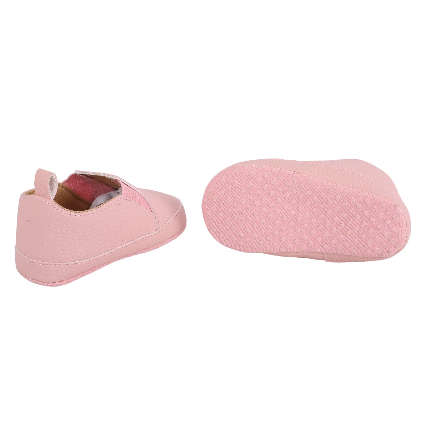 Baby Moo Leather Pink Slip-On Booties - Baby Moo