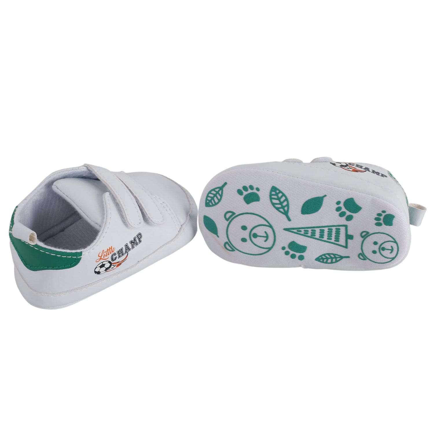 Baby Moo Little Champ White Velcro Sneakers - Baby Moo