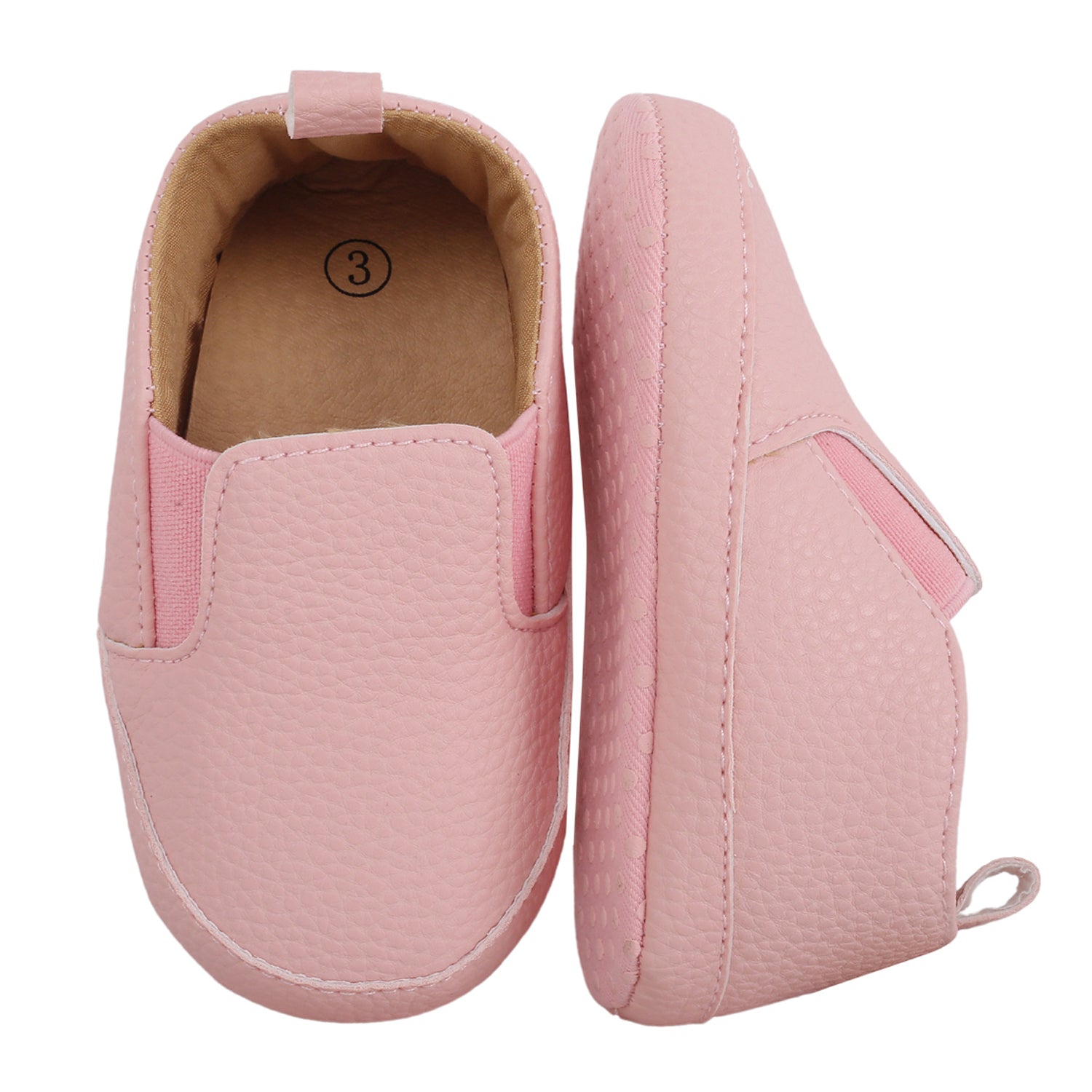 Baby Moo Leather Pink Slip-On Booties - Baby Moo