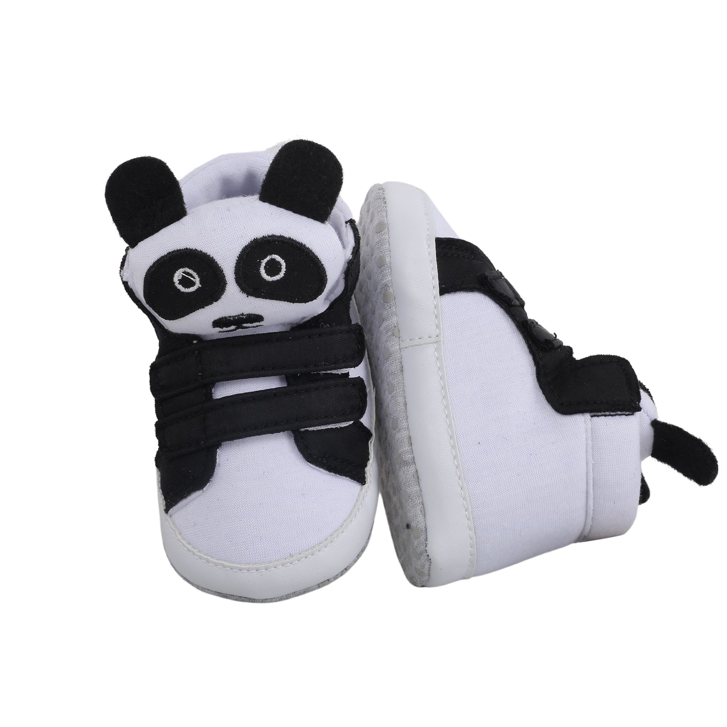 Panda Black Velcro Booties - Baby Moo