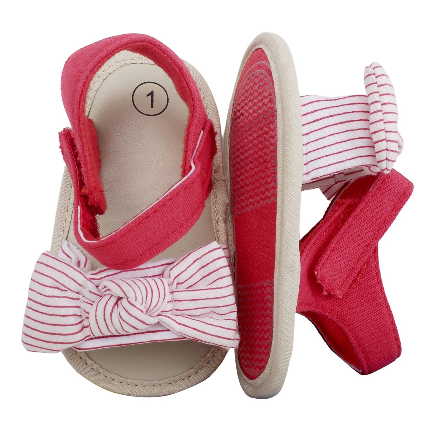 Baby Moo Striped Red Booties - Baby Moo