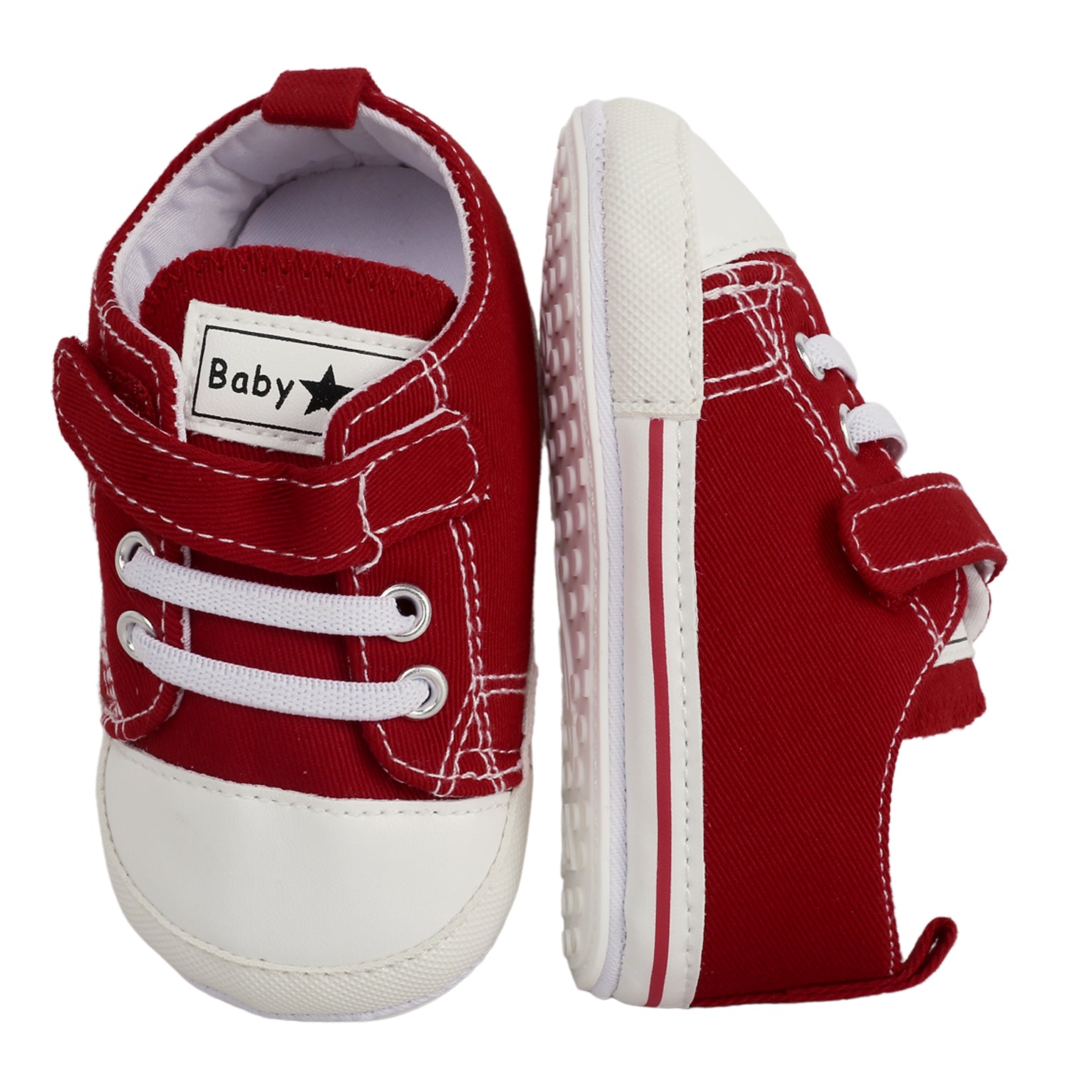Baby Moo Red Velcro Sneakers - Baby Moo