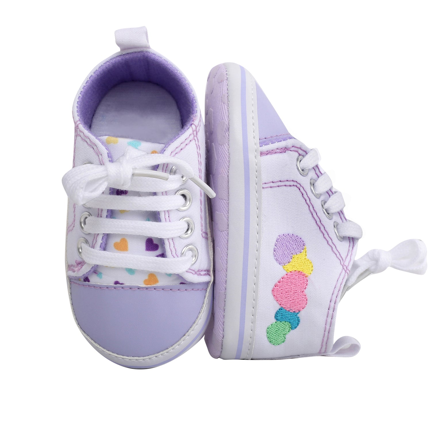 Baby Moo Purple Hearts Sneakers - Baby Moo