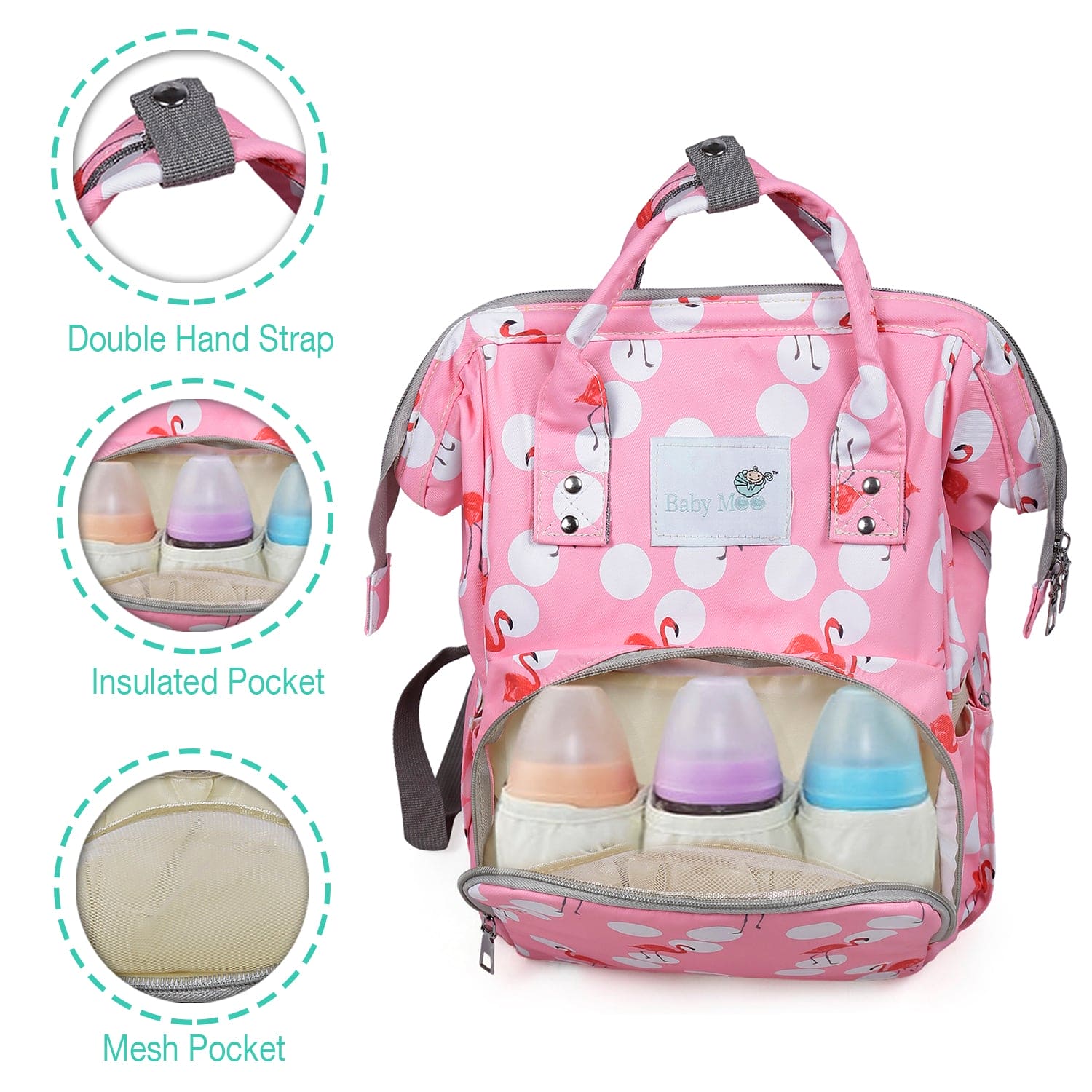 Diaper Bag 
Maternity Backpack Flamingo Pink - Baby Moo