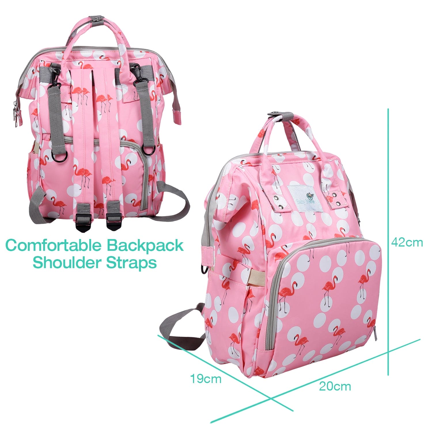 Diaper Bag 
Maternity Backpack Flamingo Pink - Baby Moo