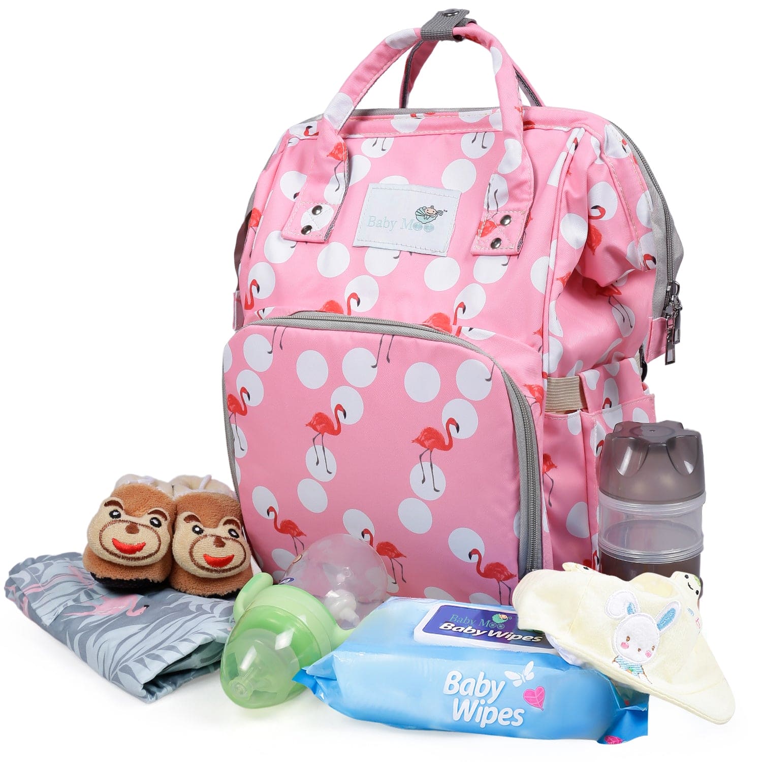 Diaper Bag 
Maternity Backpack Flamingo Pink - Baby Moo