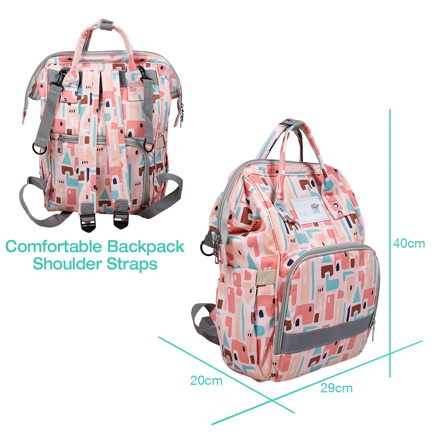 Diaper Bag 
Maternity Backpack Abstract Peach - Baby Moo