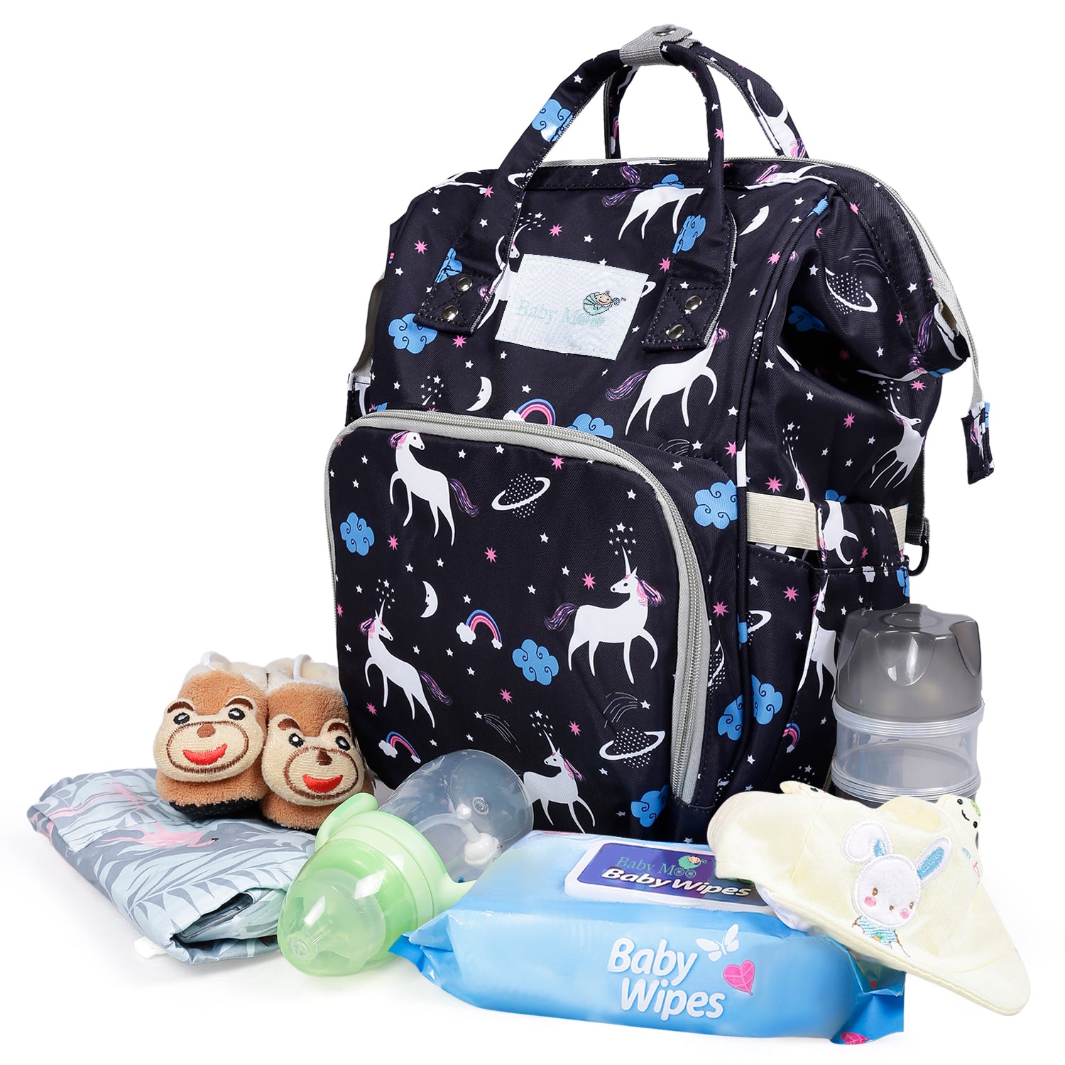 Diaper Bag 
Maternity Backpack Unicorn Black