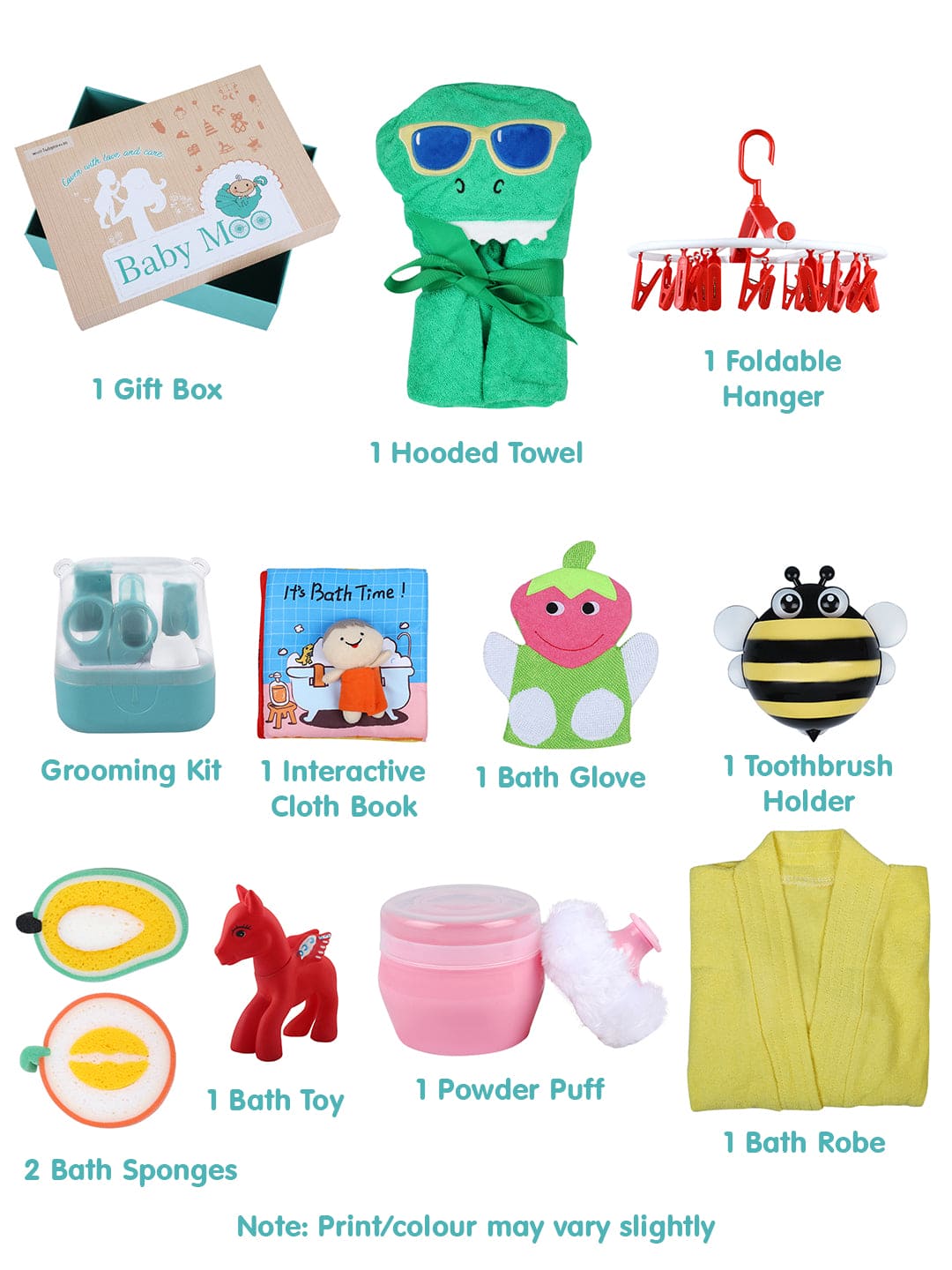 Bathing Essentials Premium Gift Hamper 11 Pcs Unisex Multicolour - Baby Moo