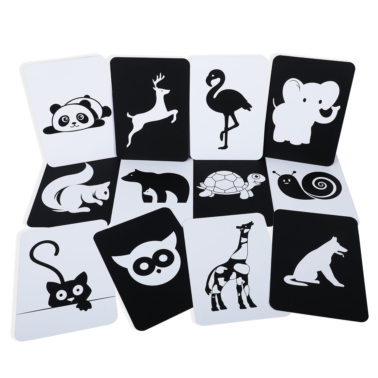 Baby Moo High Contrast Flash Cards Pack of 12 - Animals - Baby Moo