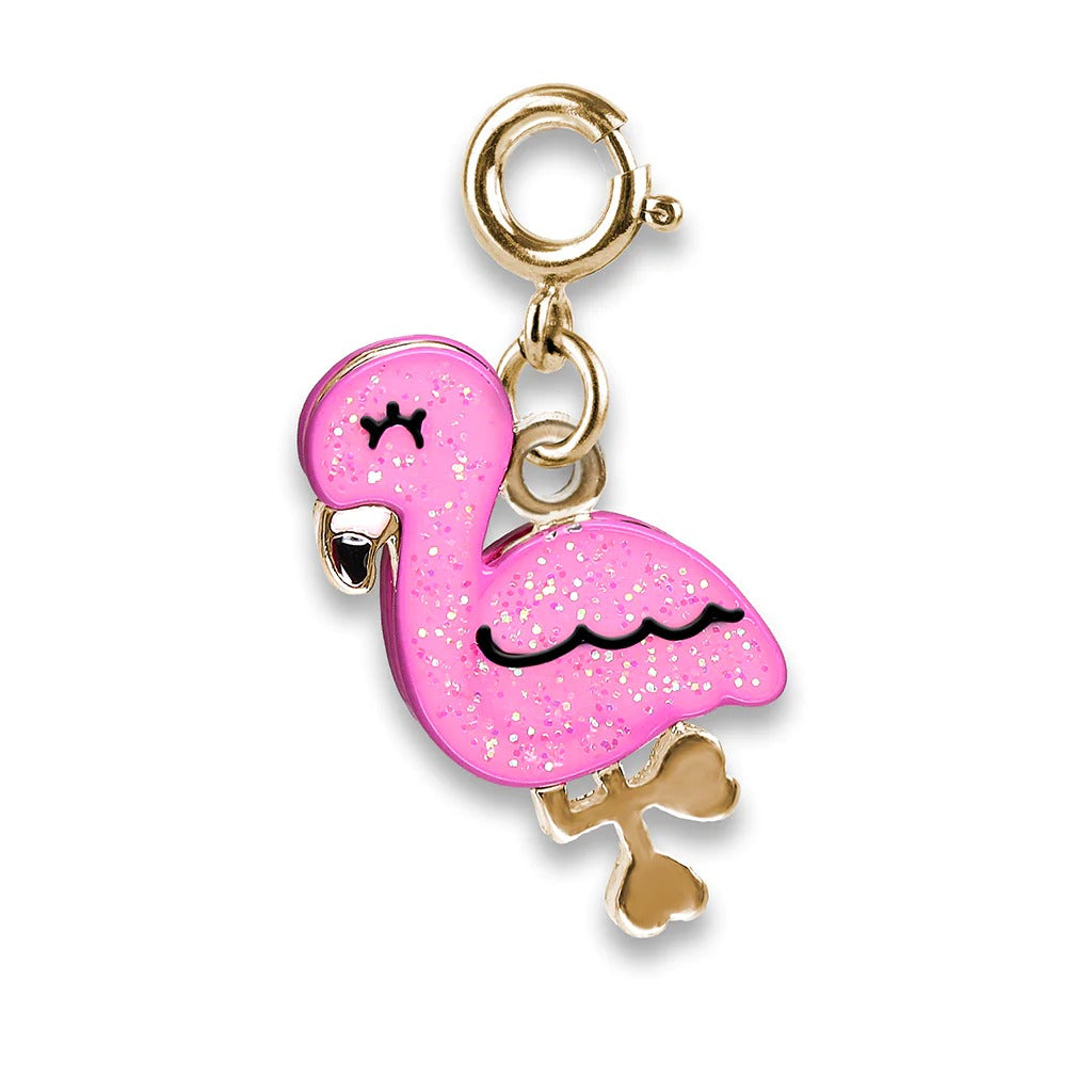 Charmit Gold Glitter Flamingo Charm - Pink - Baby Moo