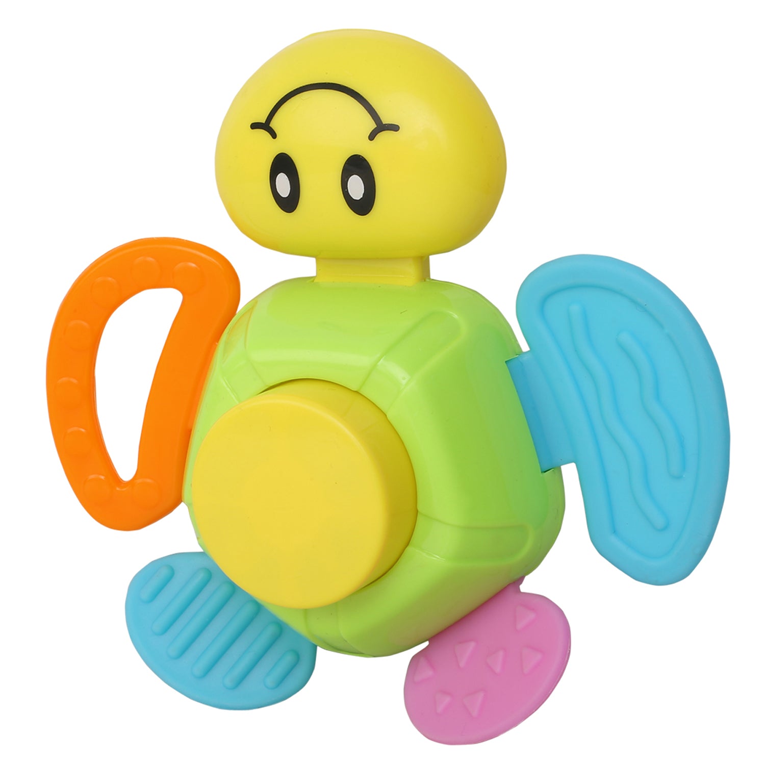Smiley Multicolour Touch Button Rattle Toy - Baby Moo