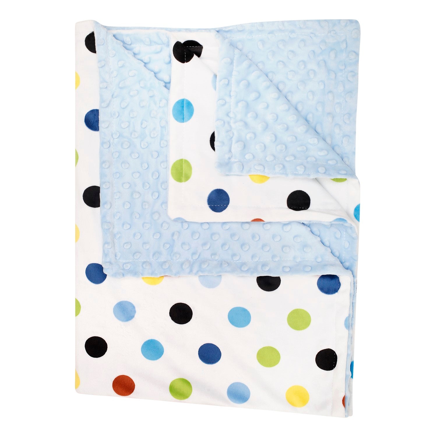 Polka Dot Printed Blue Blanket - Baby Moo
