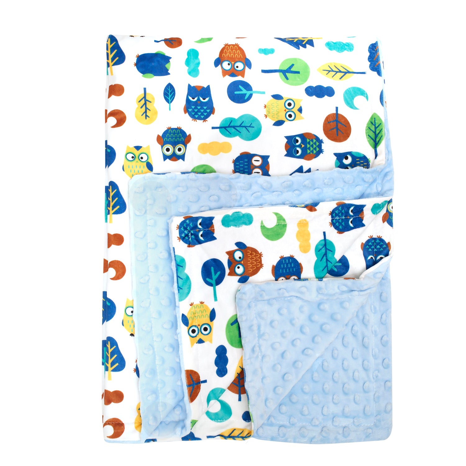 Owls In The Forest Blue Blanket - Baby Moo