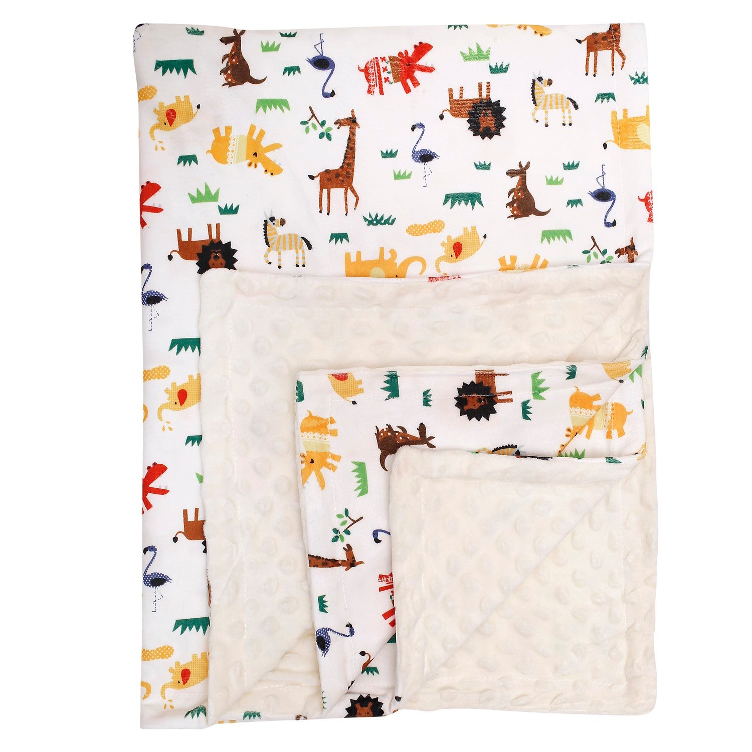 Animals And Grass Cream Blanket - Baby Moo