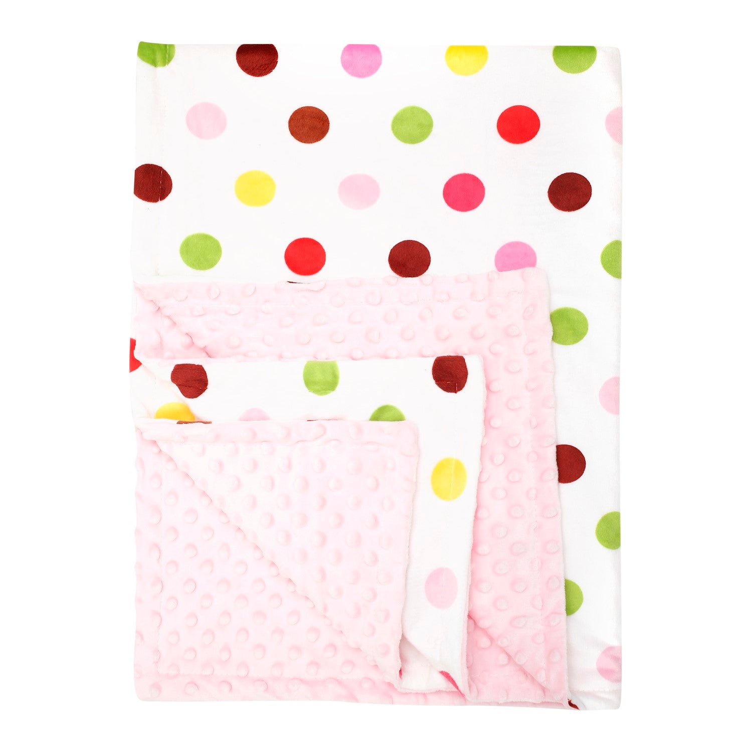 Polka Dot Printed Pink Bubble Blanket - Baby Moo