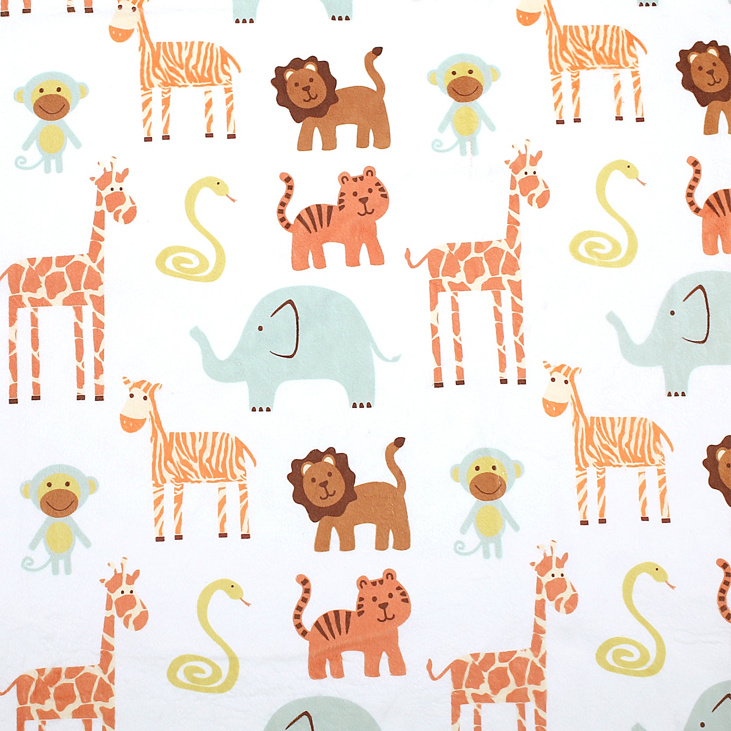 Animal Kingdom White And Brown Blanket - Baby Moo