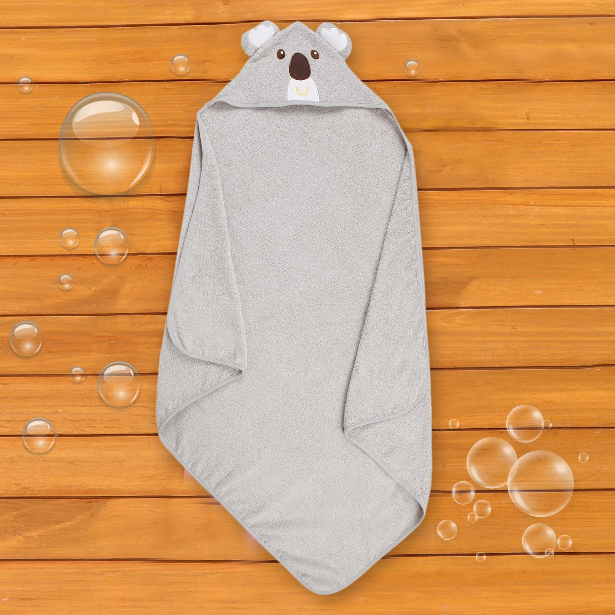 Koala Bear Grey Hooded Towel - Baby Moo