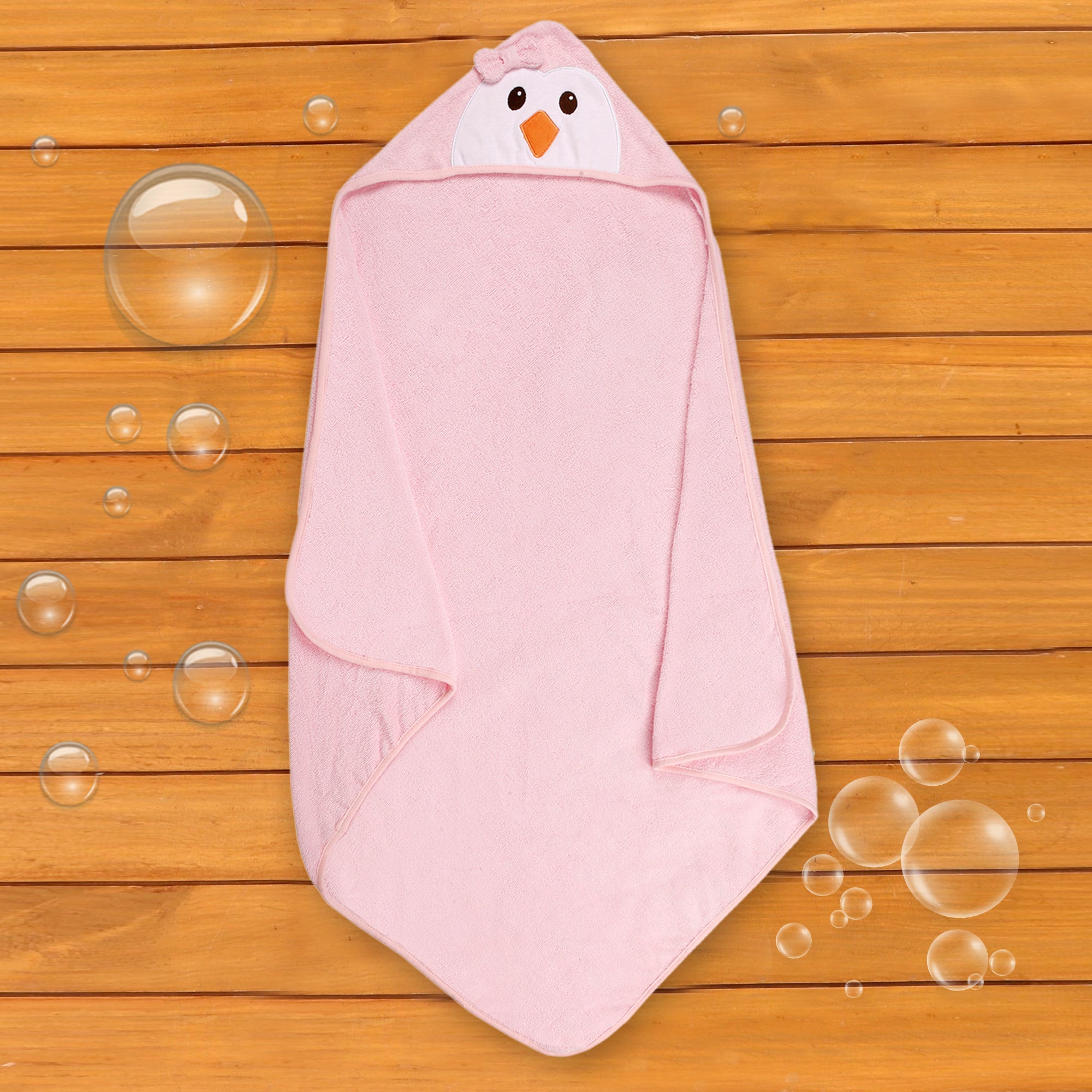 Sweet Birdy Pink Hooded Towel - Baby Moo