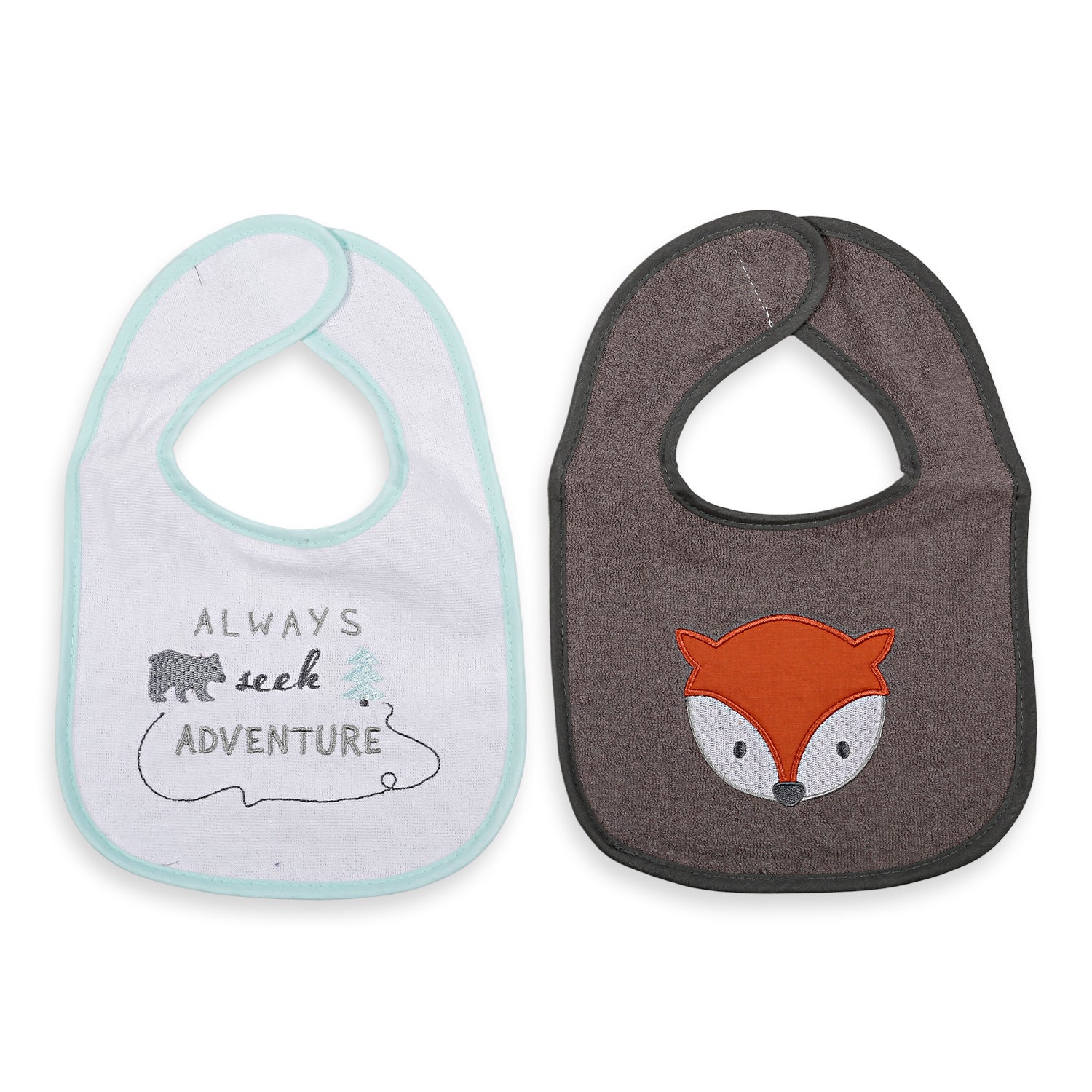 Feeding Bibs Pack Of 4 Adventurous Fox Multicolour - Baby Moo