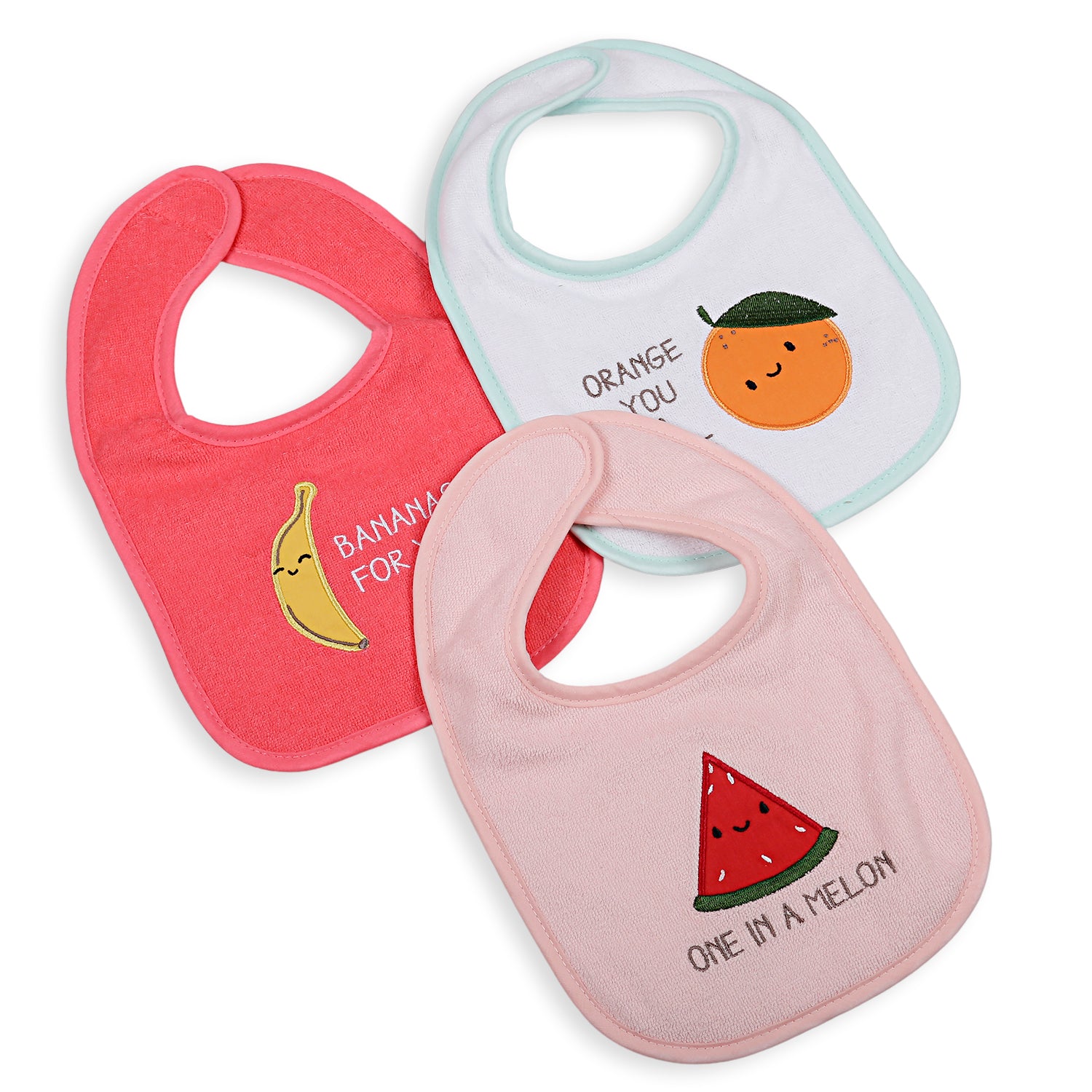 Feeding Bibs Pack Of 3 One In A Melon Multicolour - Baby Moo