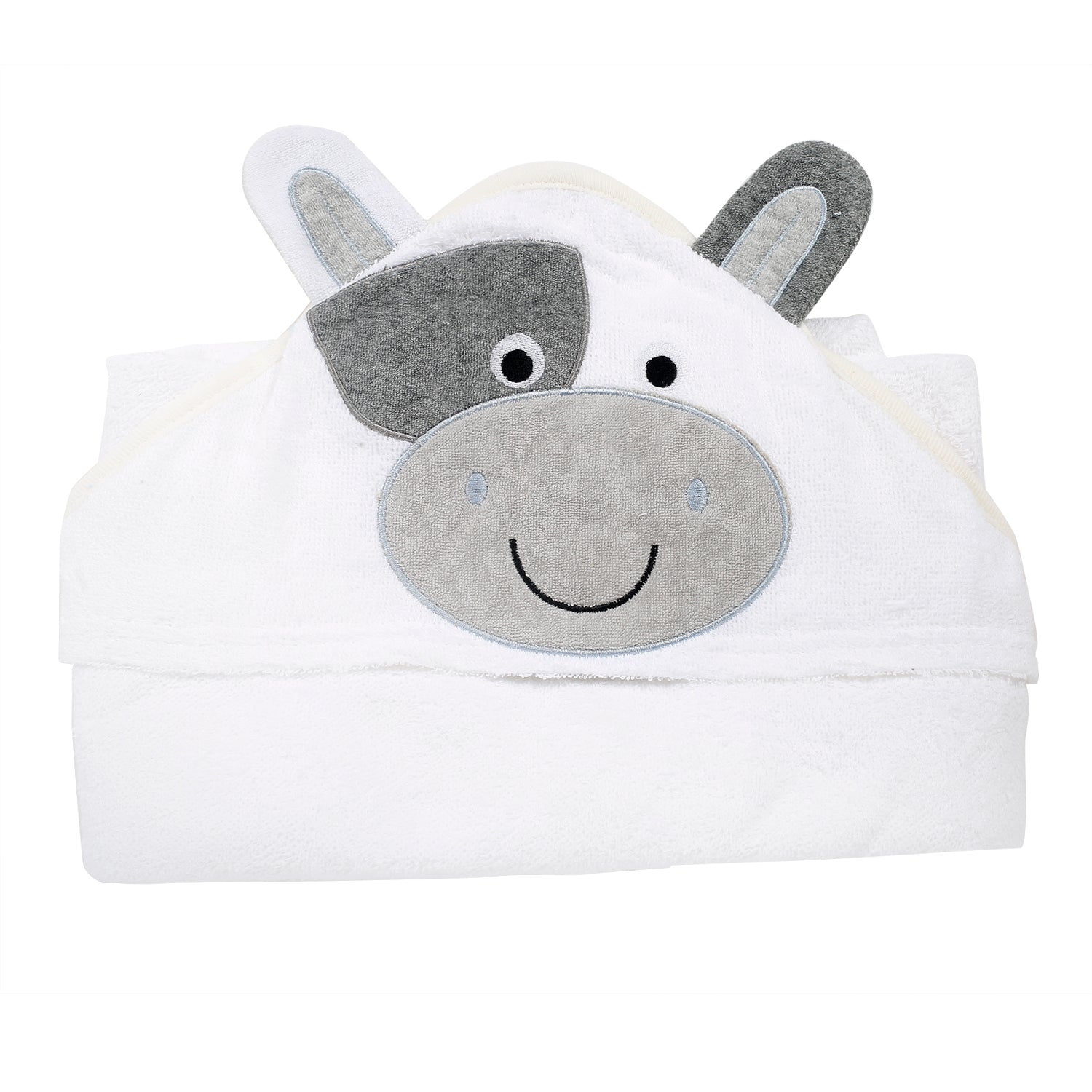 Mooing Cow White Hooded Towel - Baby Moo