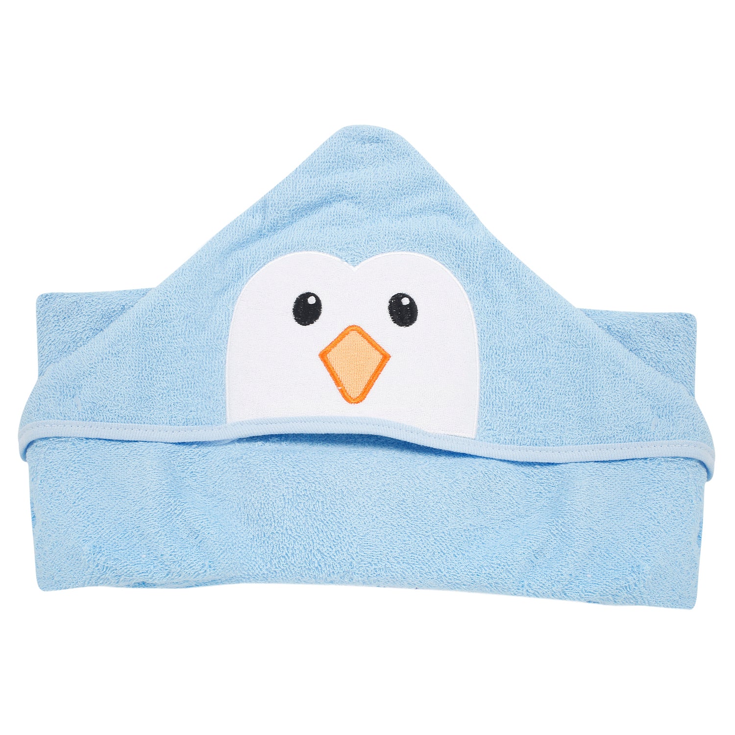Penguin Party Blue Hooded Towel