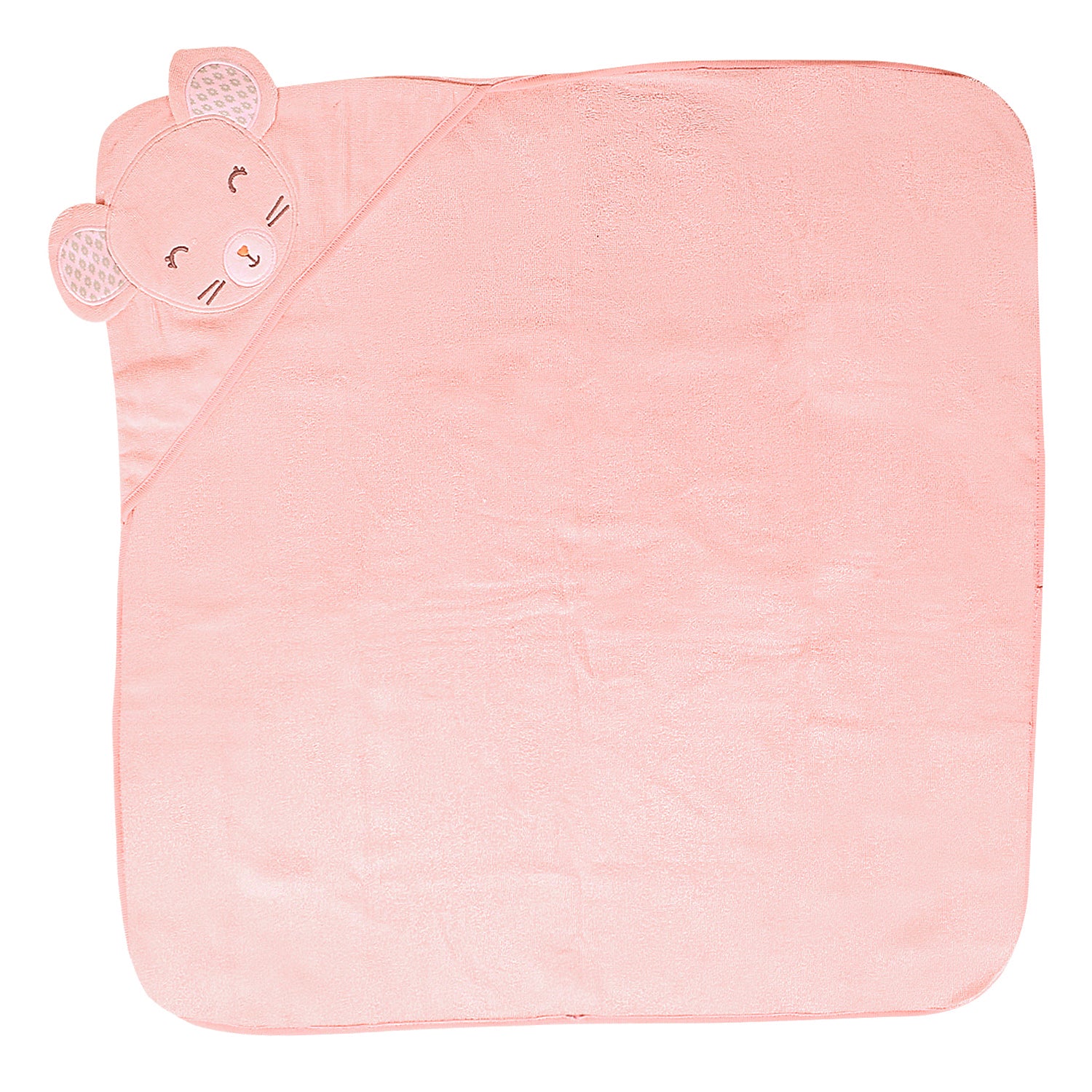 Animal Peach Hooded Towel - Baby Moo