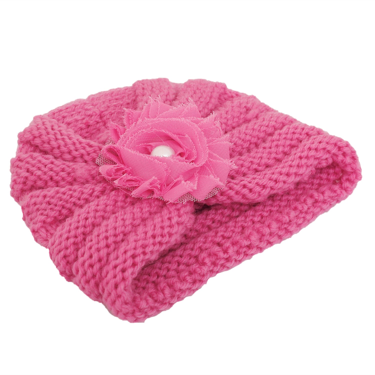 Floral Hot Pink Turban Cap - Baby Moo