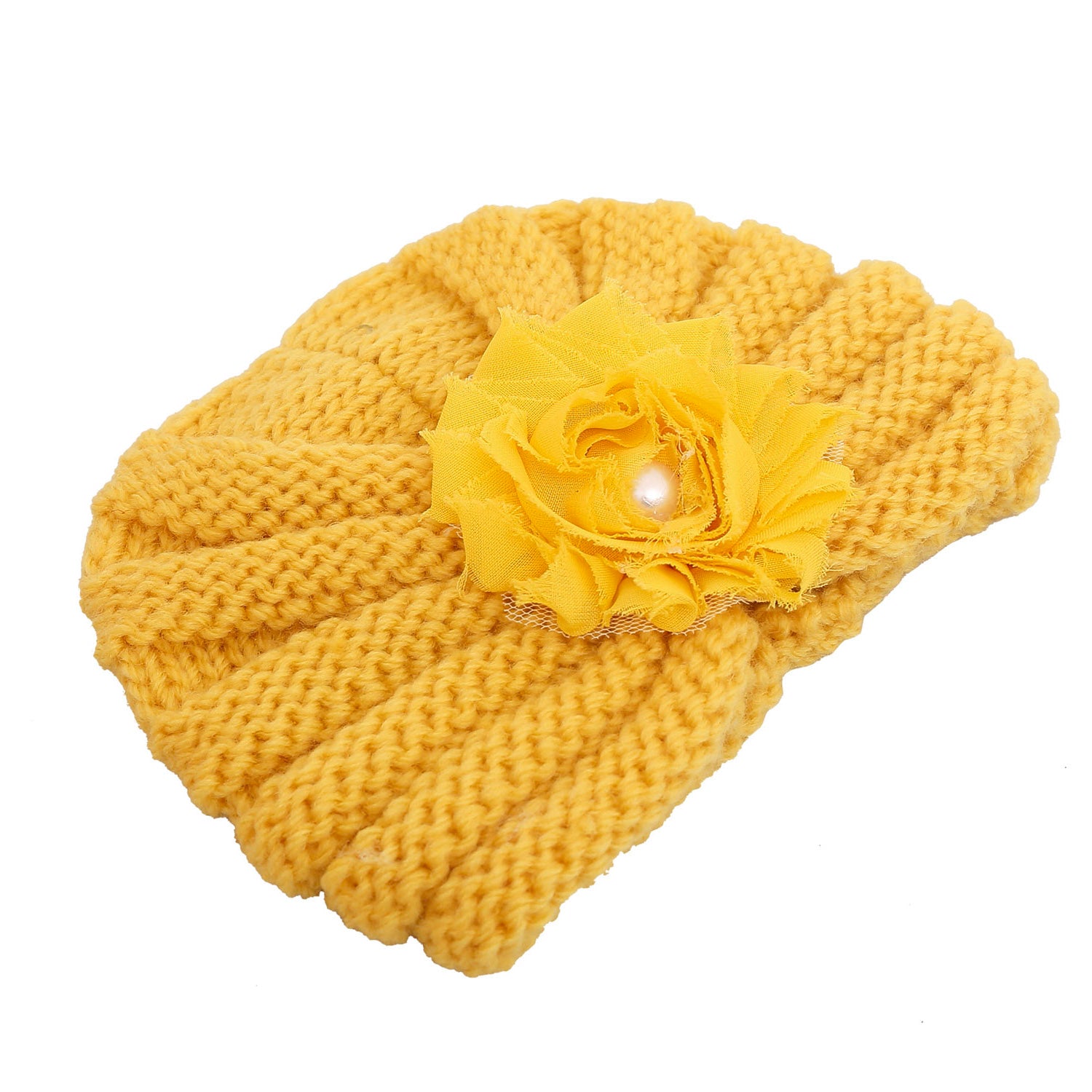 Floral Yellow Turban Cap - Baby Moo