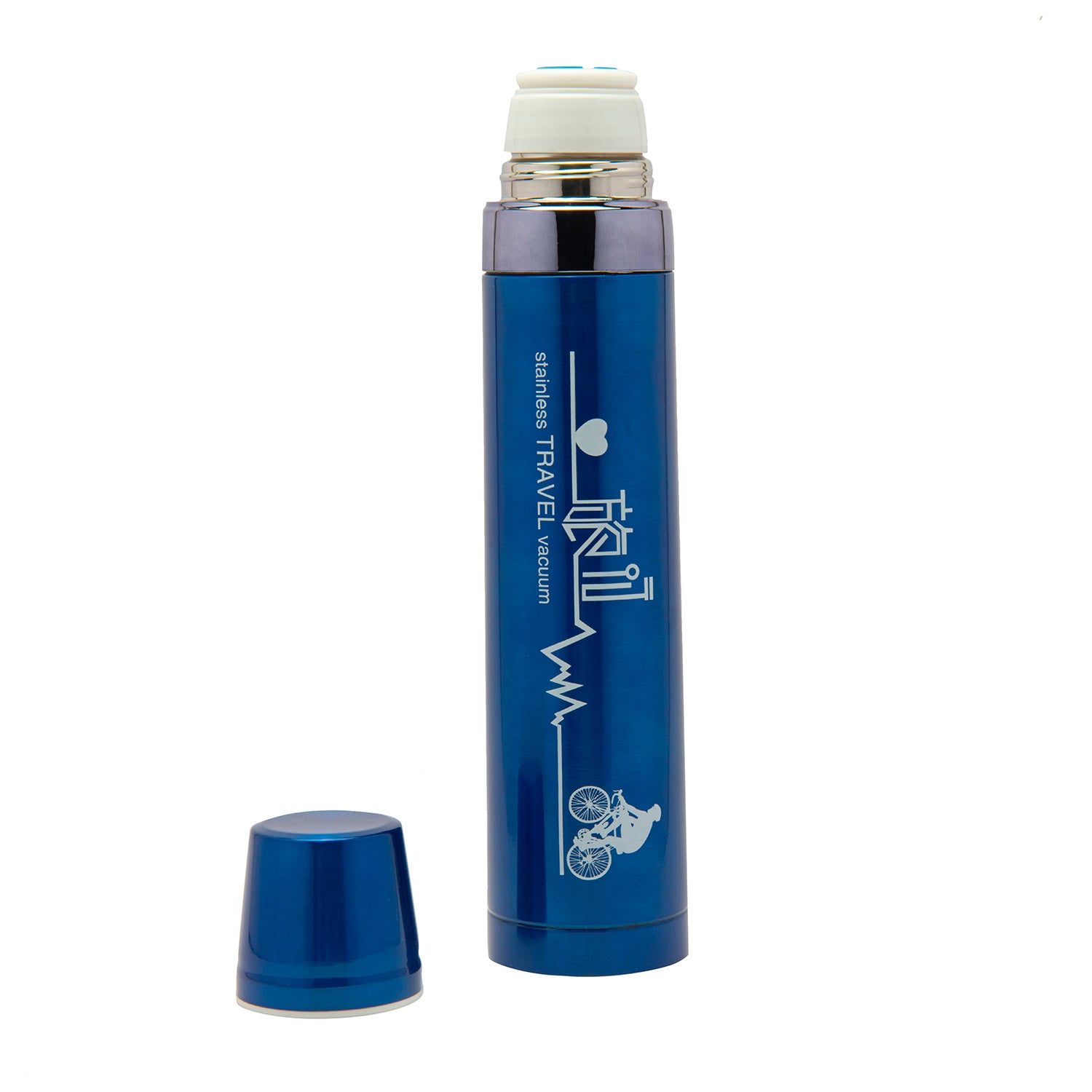 World Traveller Metallic Blue 1000 ml Stainless Steel Flask - Baby Moo
