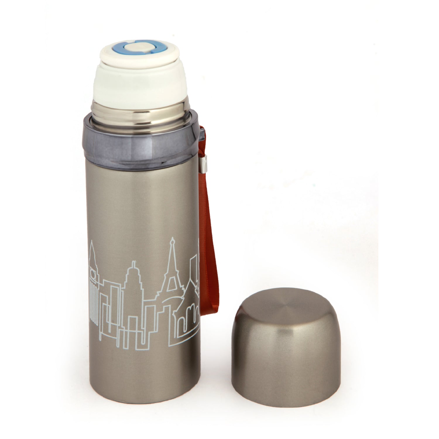 World Traveller Silver 500 ml Stainless Steel Flask - Baby Moo
