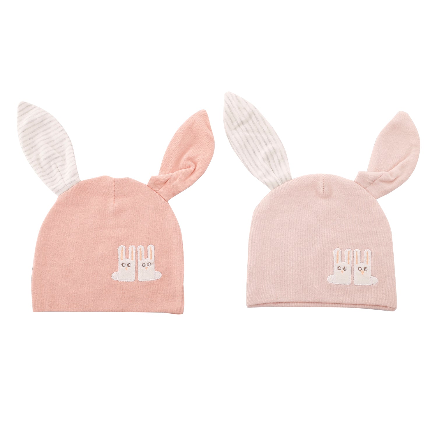 Big Bunny Ears Pink And Peach 2 Pk Cap - Baby Moo