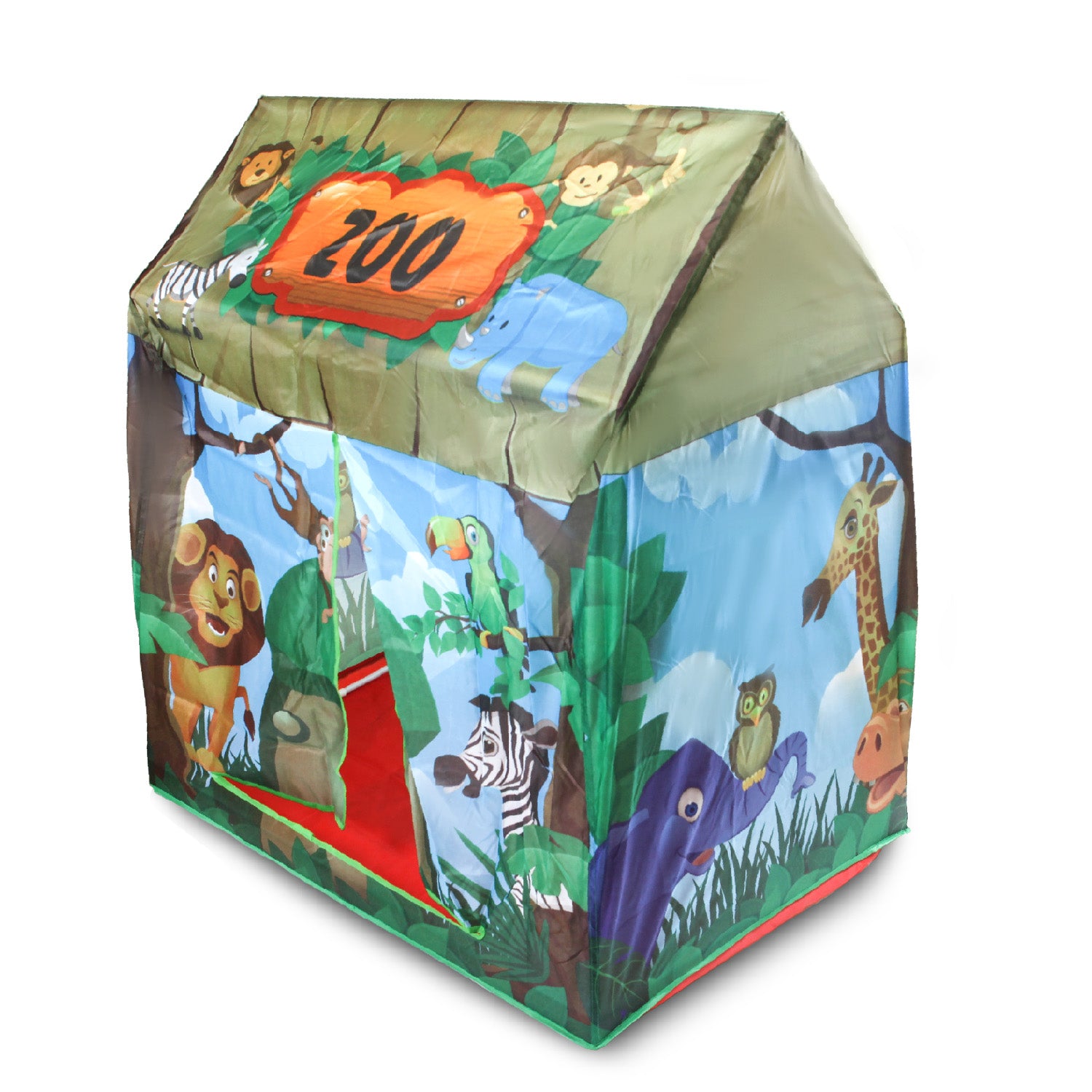 Playtime Foldable Tent House Zoo - Green