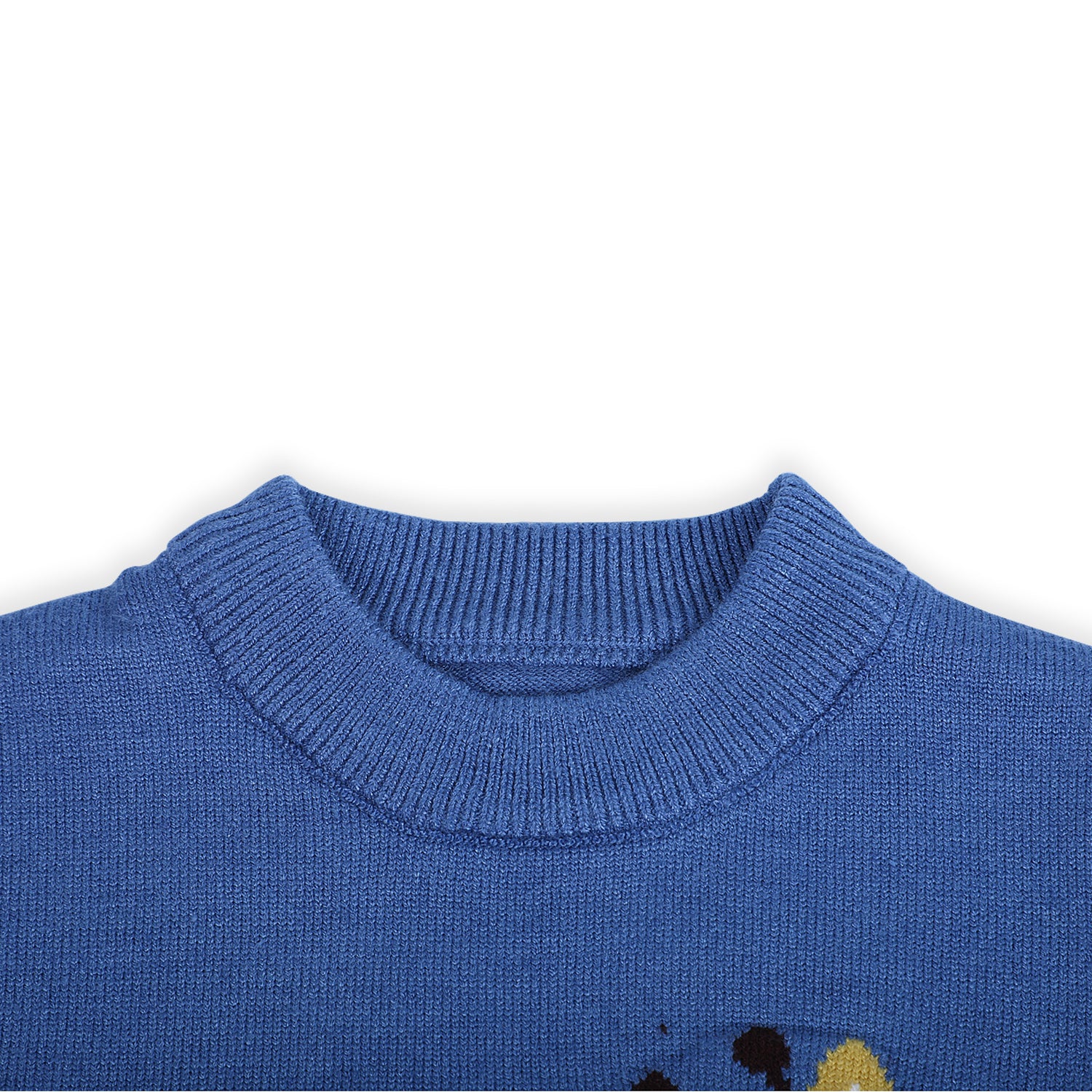 Cute Giraffe Premium Full Sleeves Knitted Sweater - Blue And White