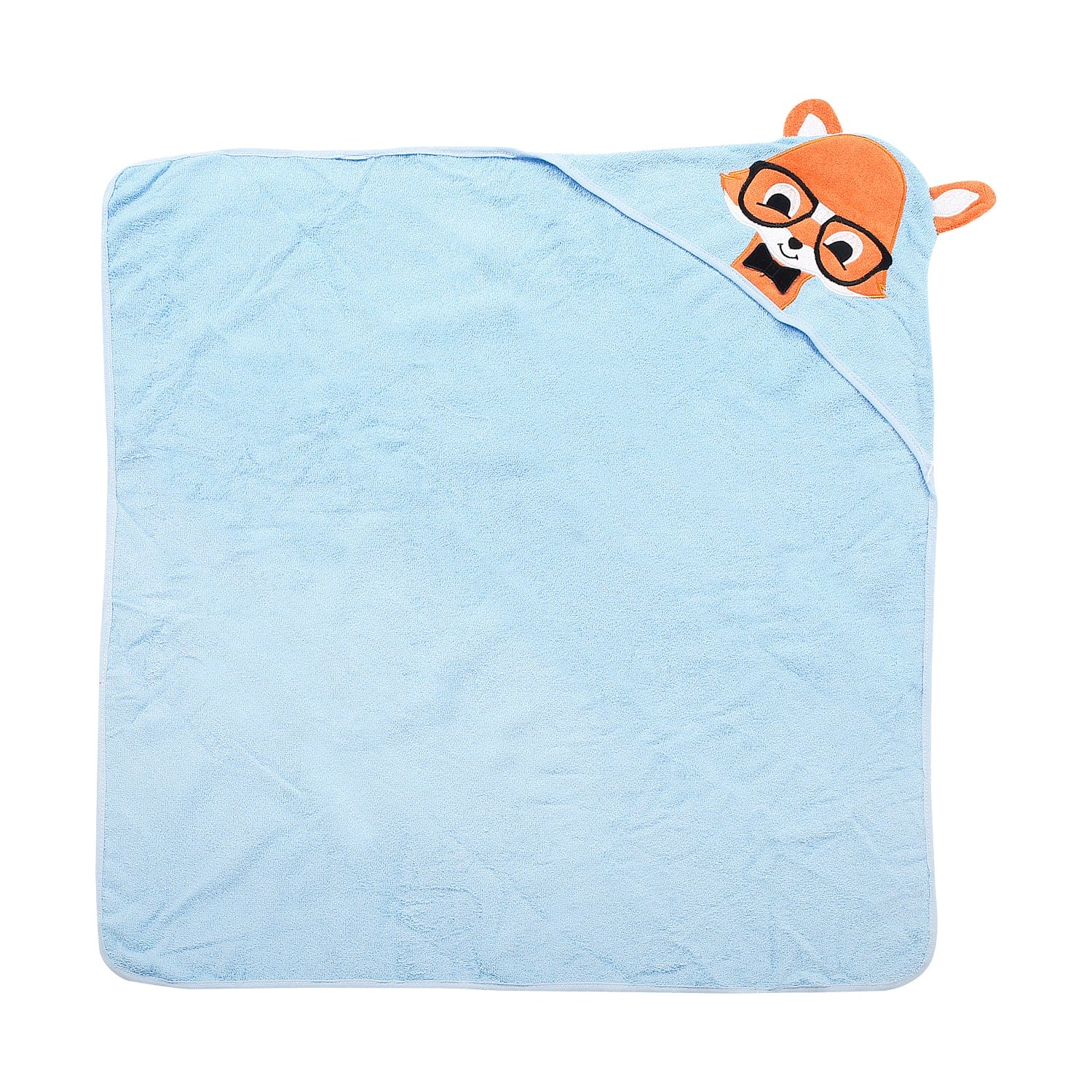 Nerdy Fox Blue Hooded Towel - Baby Moo