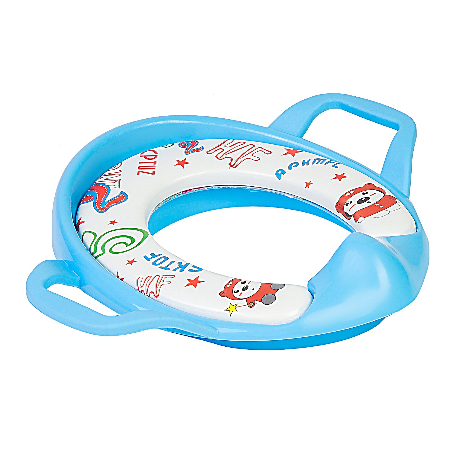 Kitty Blue And White Potty Seat With Handle - Baby Moo