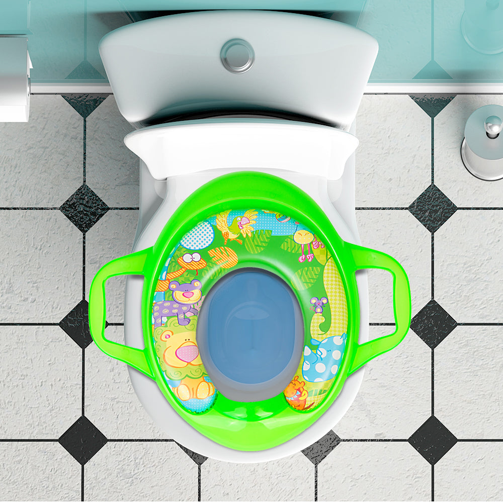 Animals Green Potty Seat With Handle