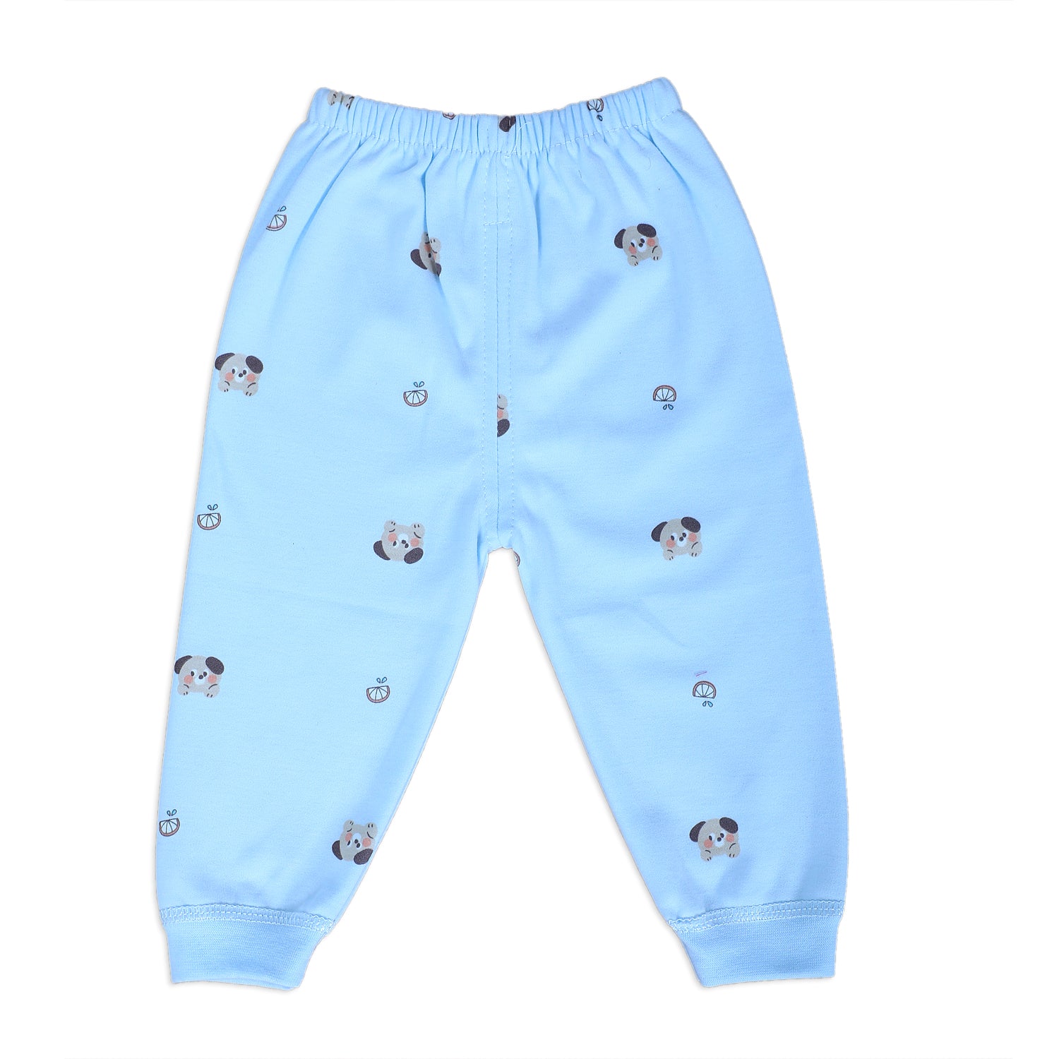 Cute Puppy Full Sleeves 2 Piece Buttoned Pyjama Set Night Suit - Blue - Baby Moo
