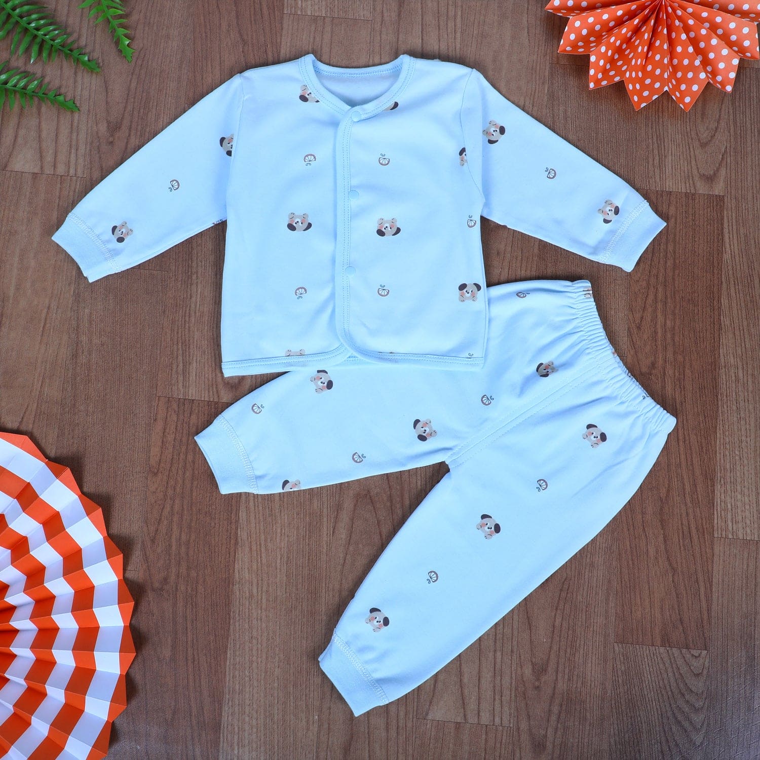 Buy Cute Puppy Two Piece Blue Pyjama Set for Kids Online